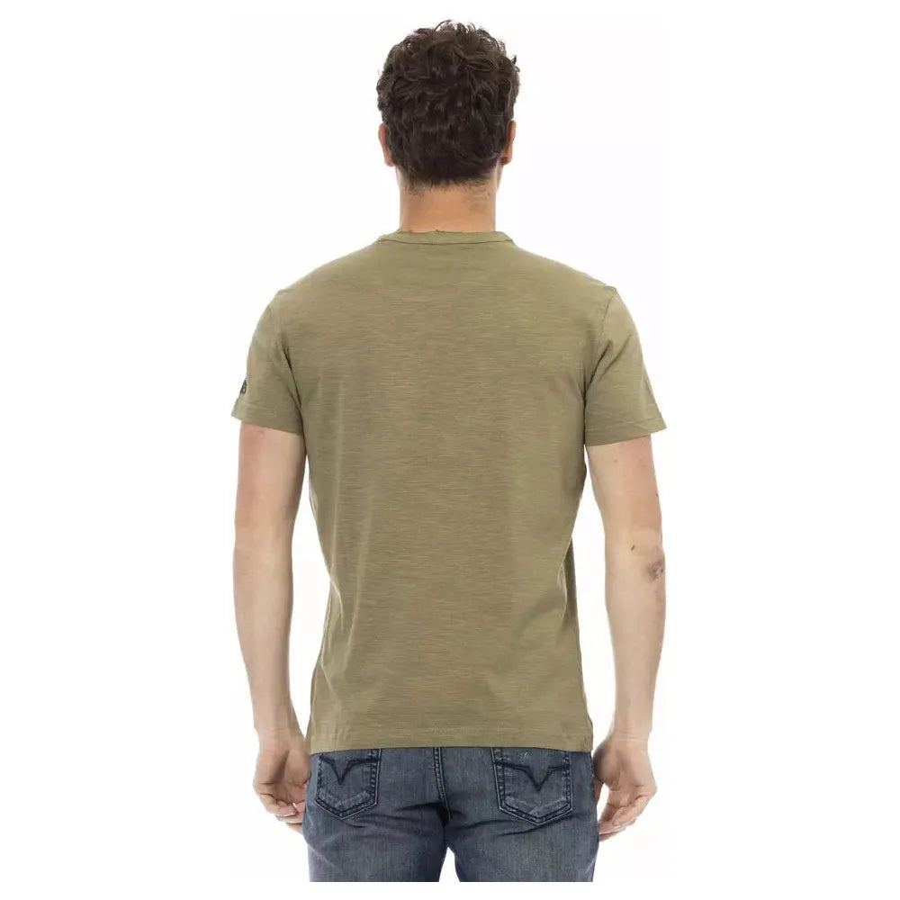 Green Cotton Men T-Shirt