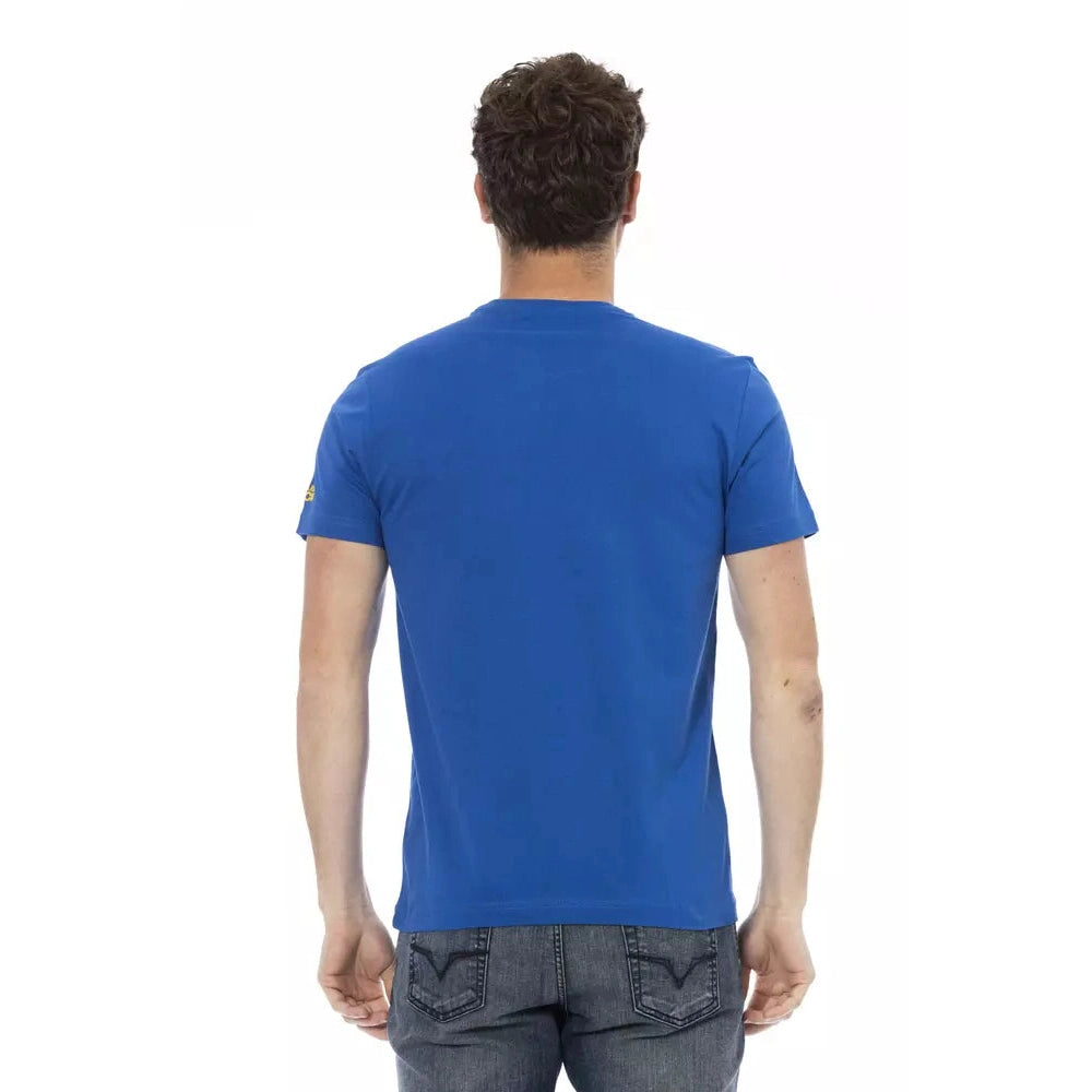 Blue Cotton Men T-Shirt