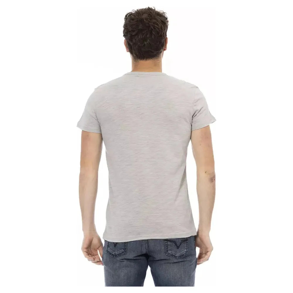 Gray Cotton Men T-Shirt