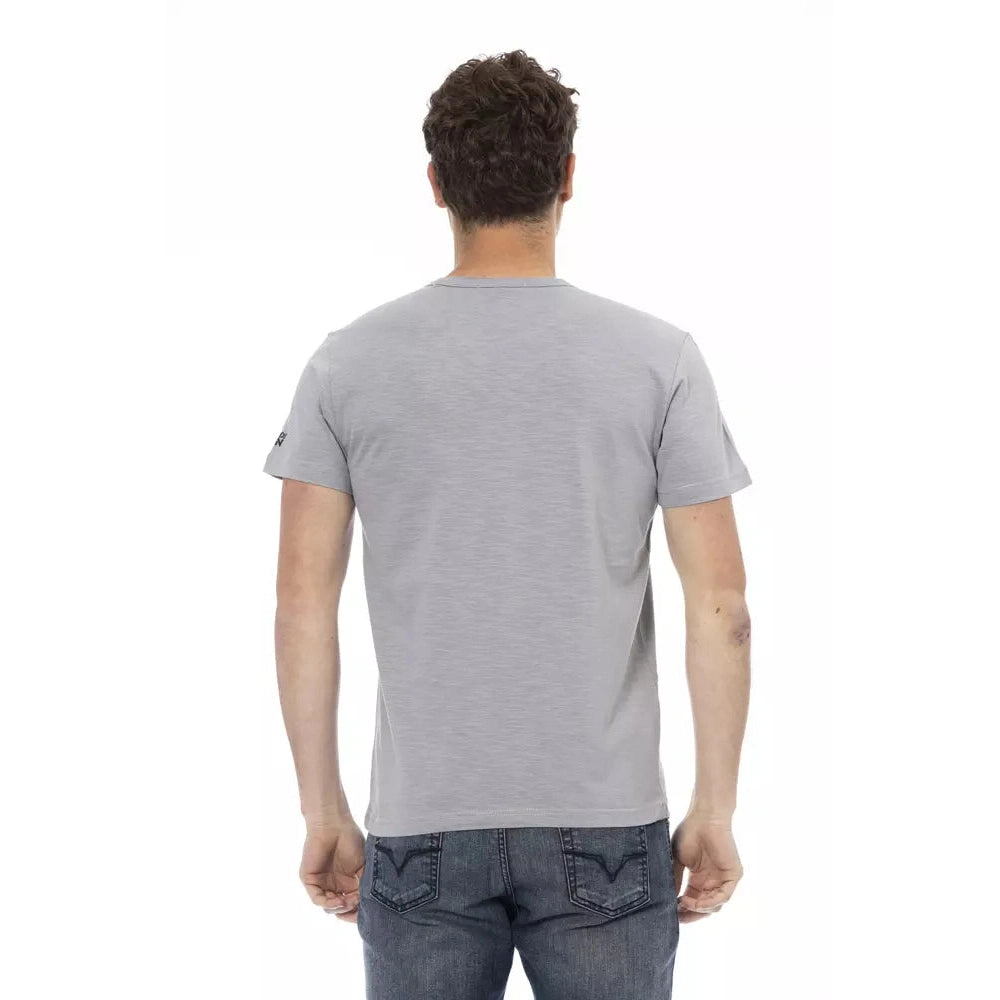 Gray Cotton Men T-Shirt