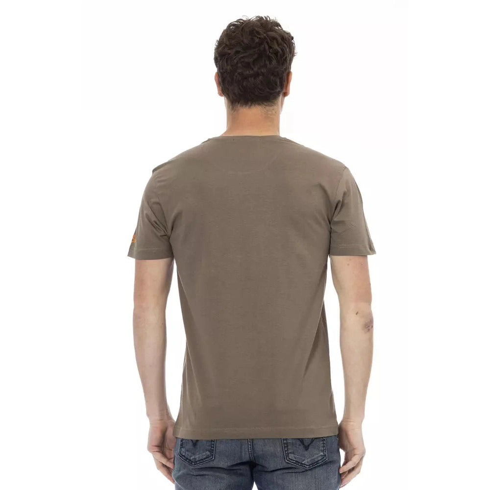 Brown Cotton Men T-Shirt