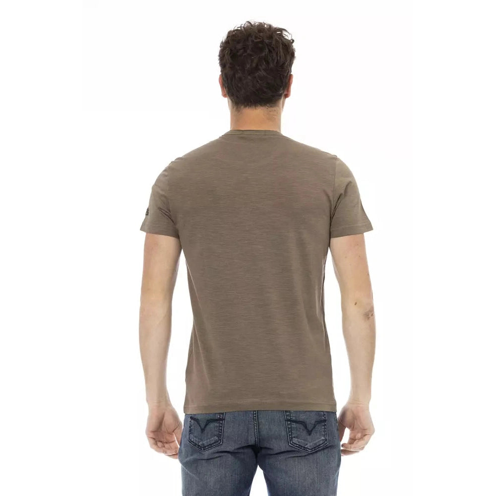 Brown Cotton Men T-Shirt