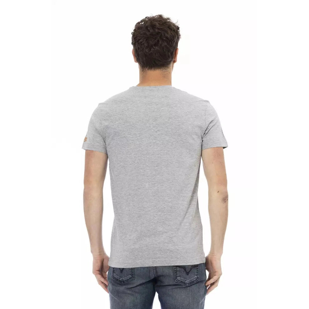 Gray Cotton Men T-Shirt