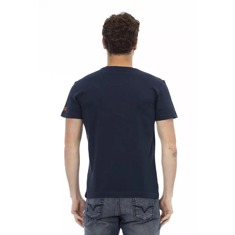 Blue Cotton Men T-Shirt