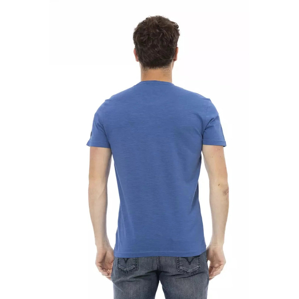 Blue Cotton Men T-Shirt