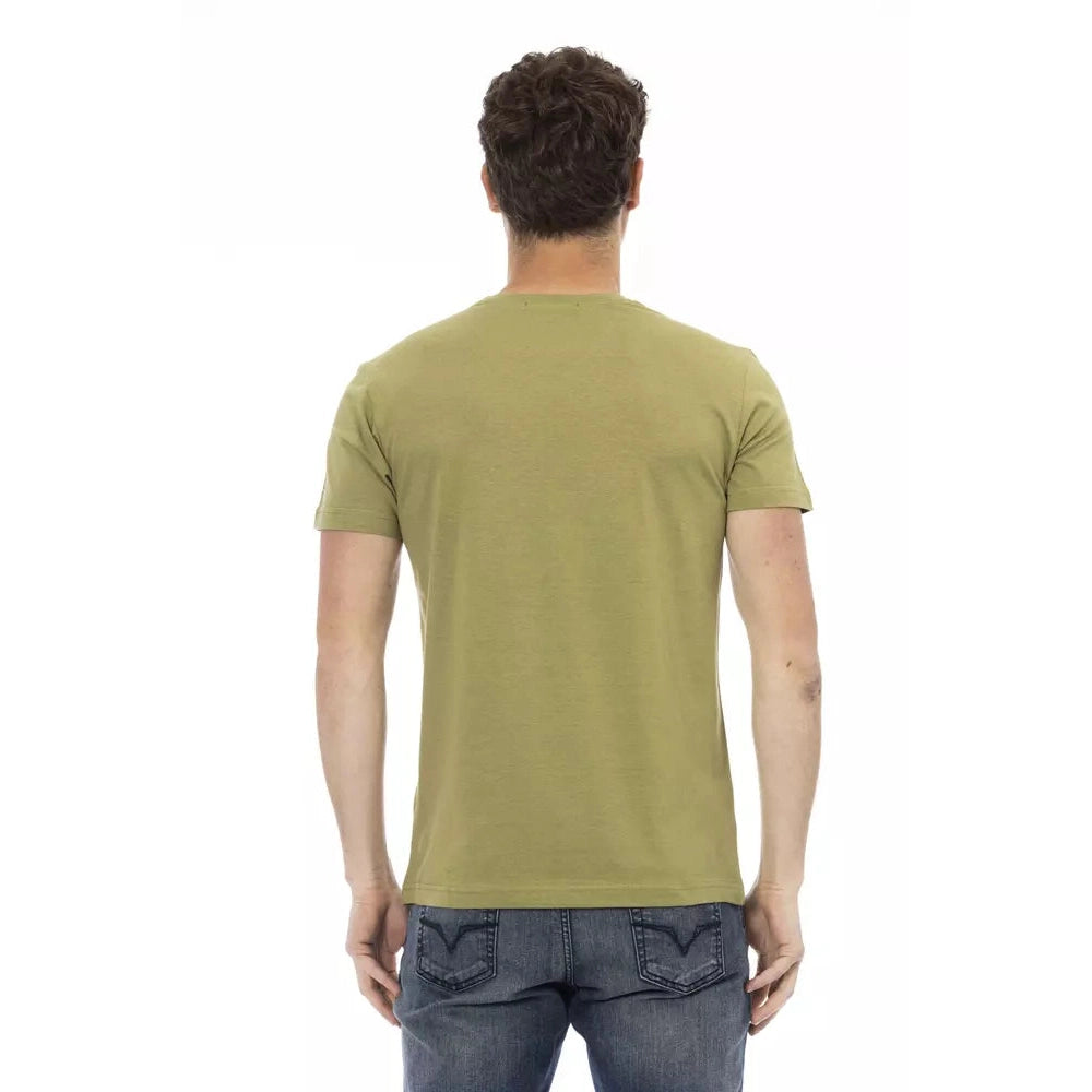 Green Cotton Men T-Shirt