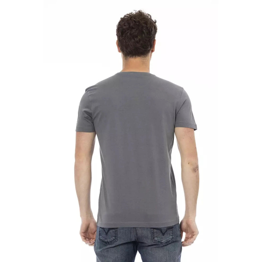 Gray Cotton Men T-Shirt