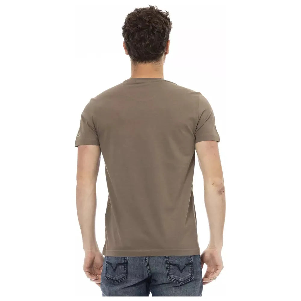 Brown Cotton Men T-Shirt