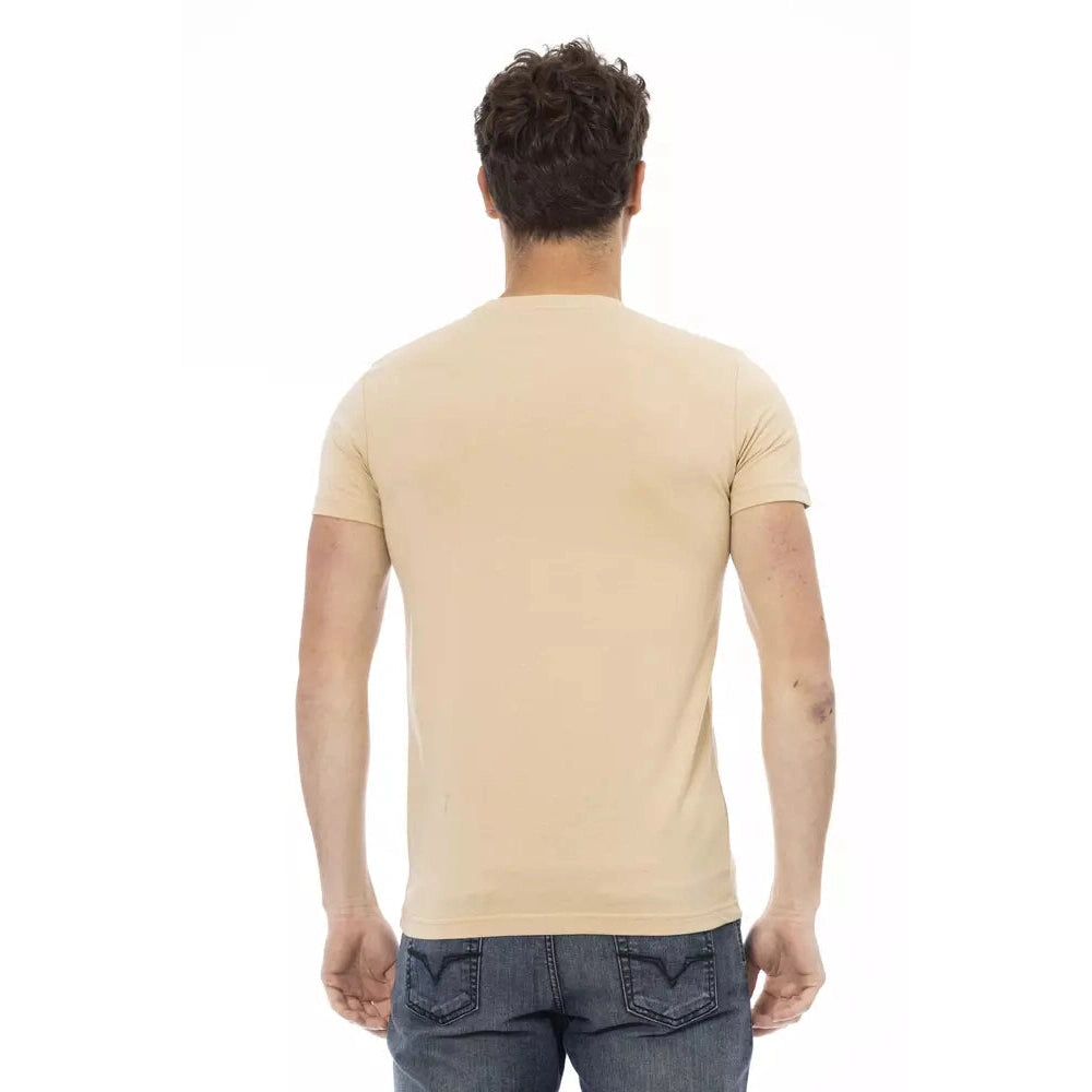 Beige Cotton Men T-Shirt