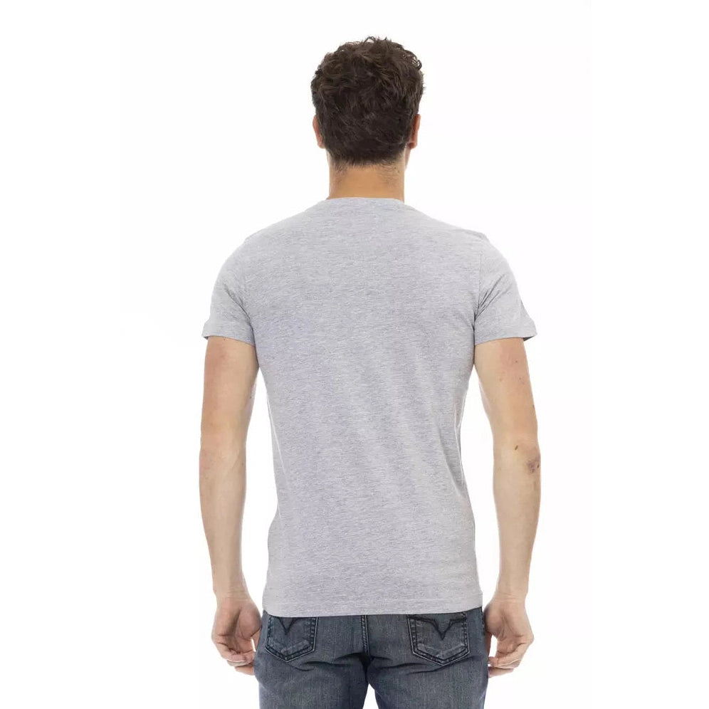 Gray Cotton Men T-Shirt