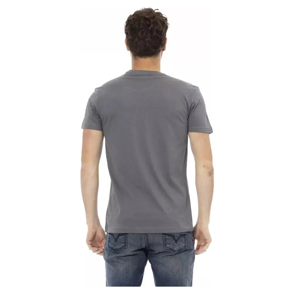 Gray Cotton Men T-Shirt