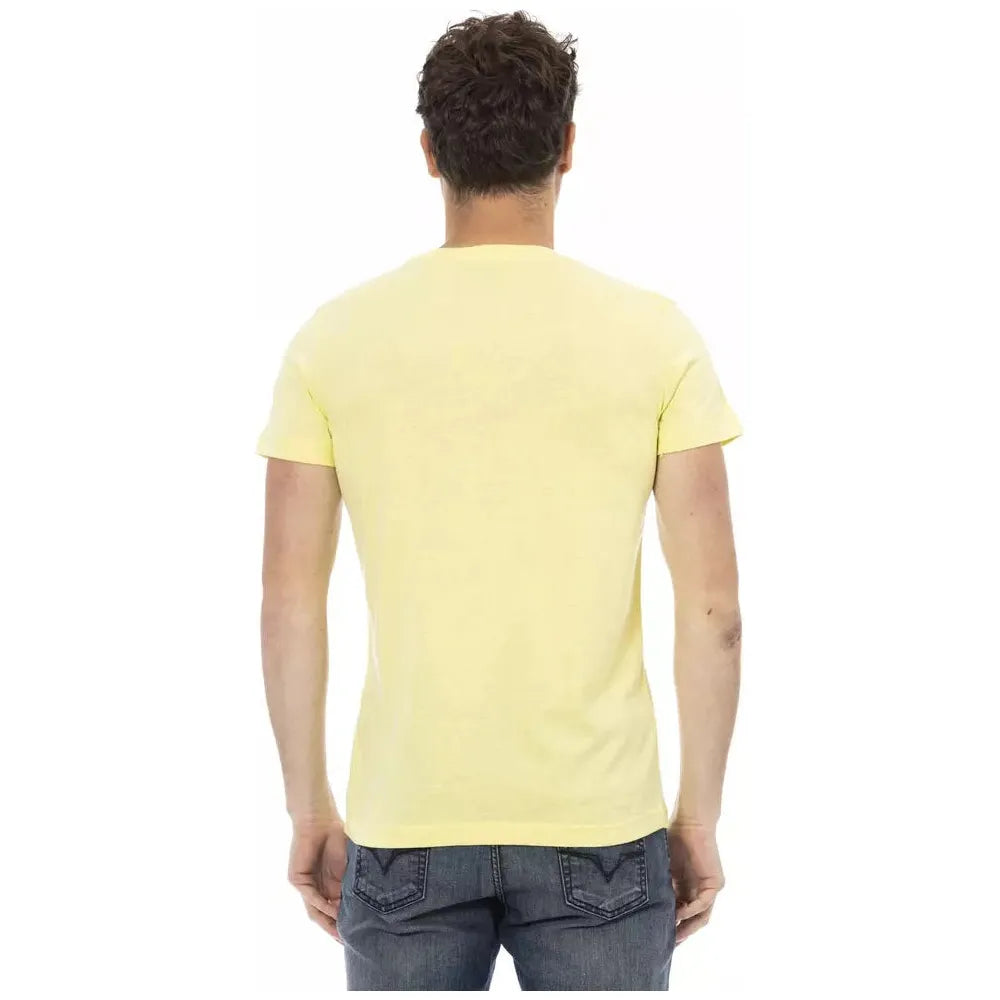 Yellow Cotton Men T-Shirt