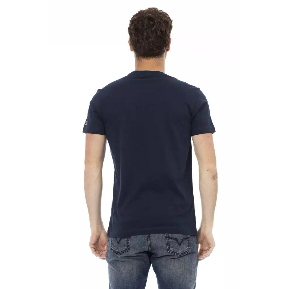 Blue Cotton Men T-Shirt