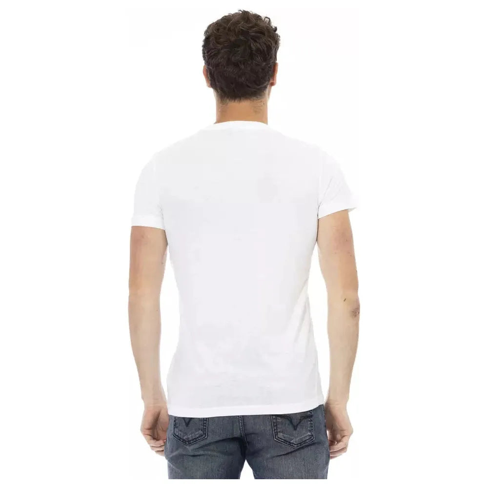 White Cotton Men T-Shirt