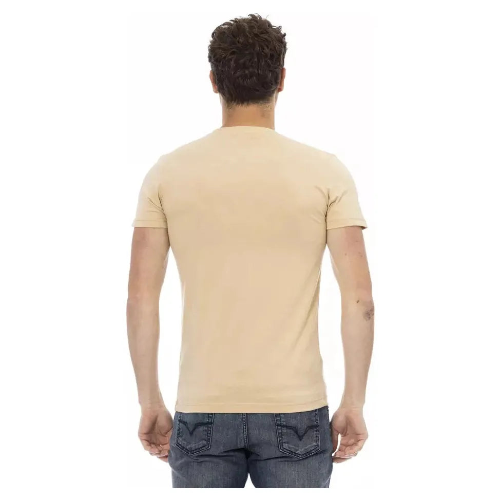 Beige Cotton Men T-Shirt