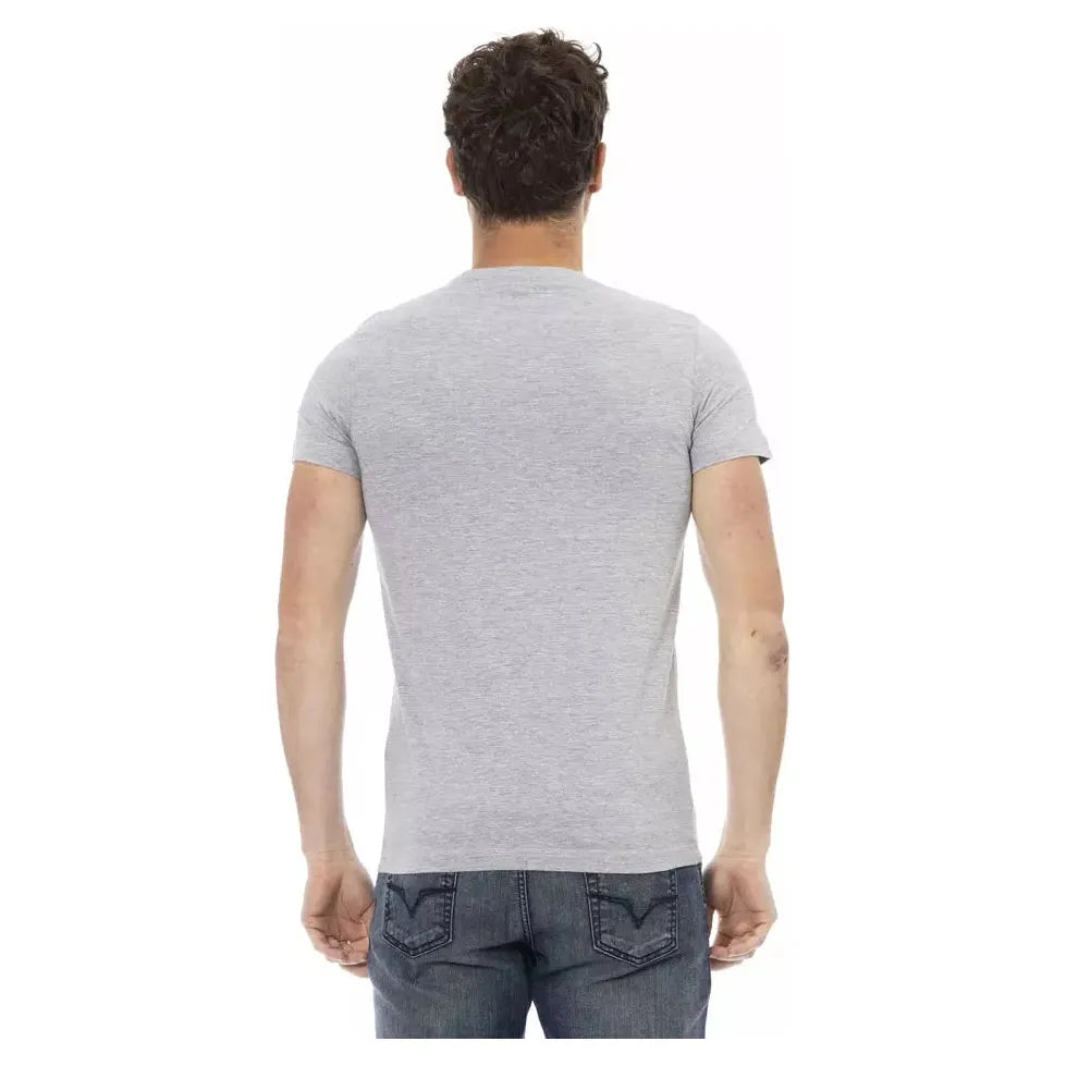 Gray Cotton Men T-Shirt