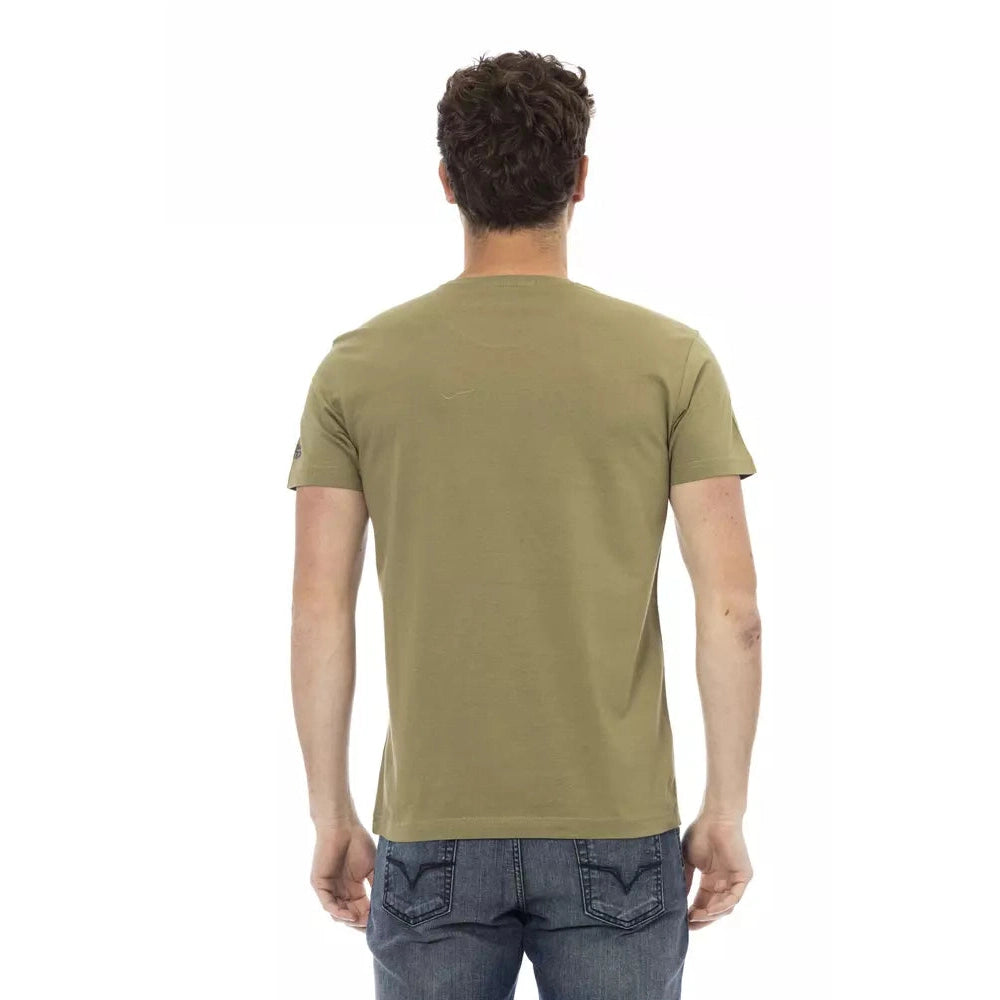 Green Cotton Men T-Shirt