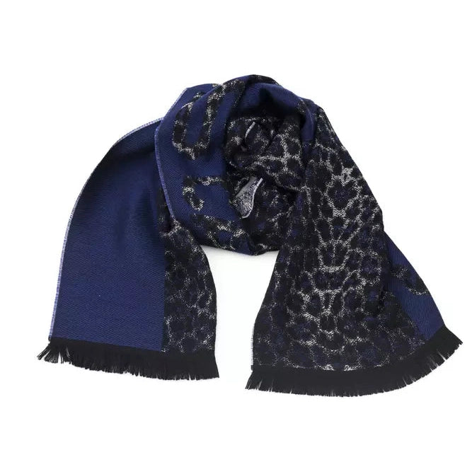 Blue Wool Men Scarf