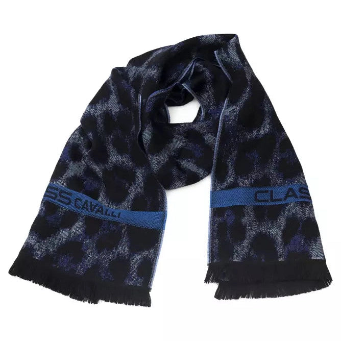 Blue Wool Men Scarf