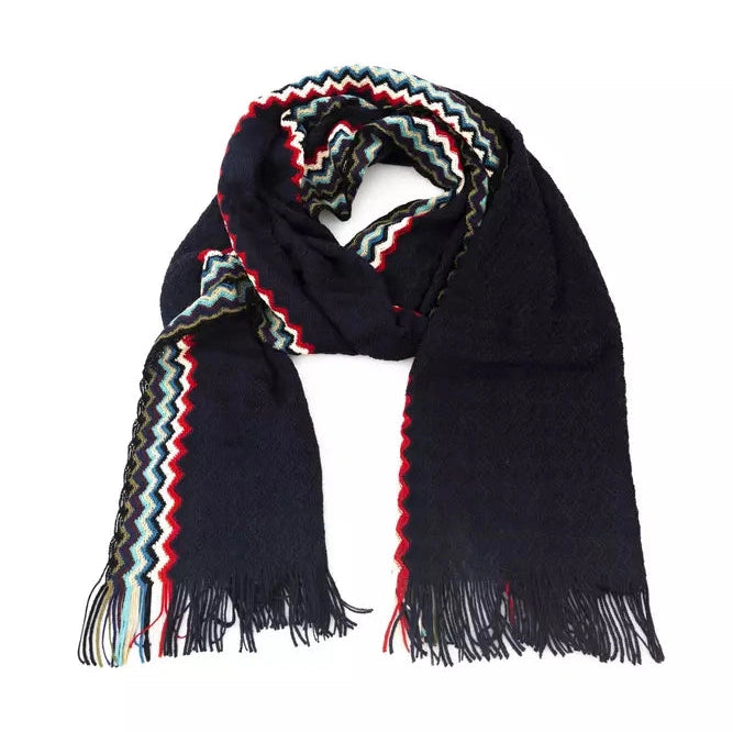 Black Wool Men Scarf