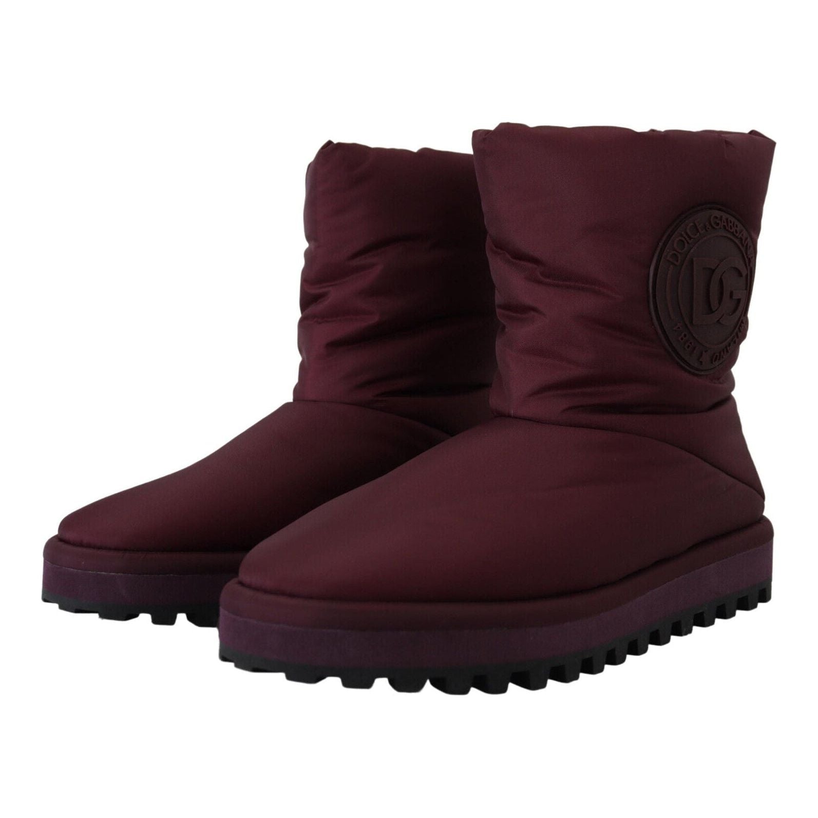 Elegant Bordeaux Mid Calf Boots