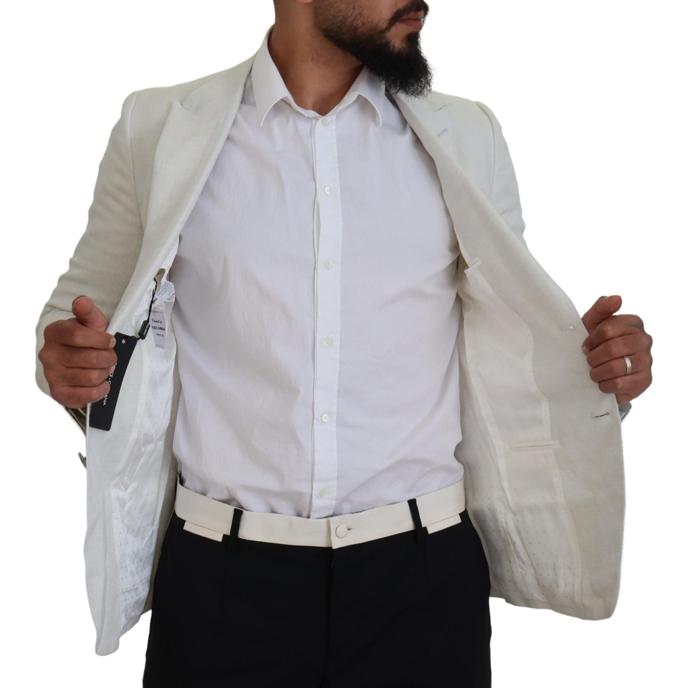 Elegant White Sicilia Single Breasted Blazer