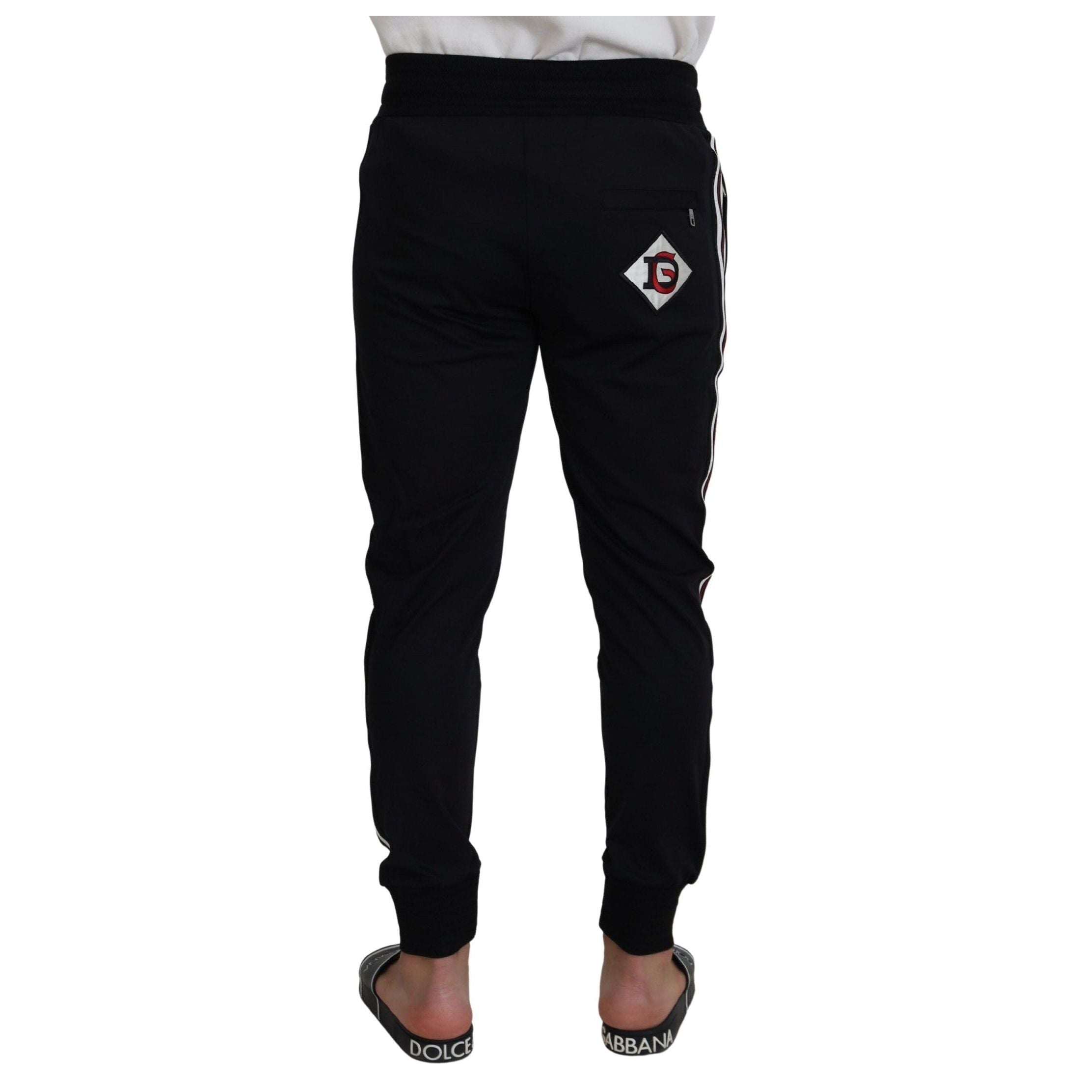 Chic Black Cotton Designer Trousers