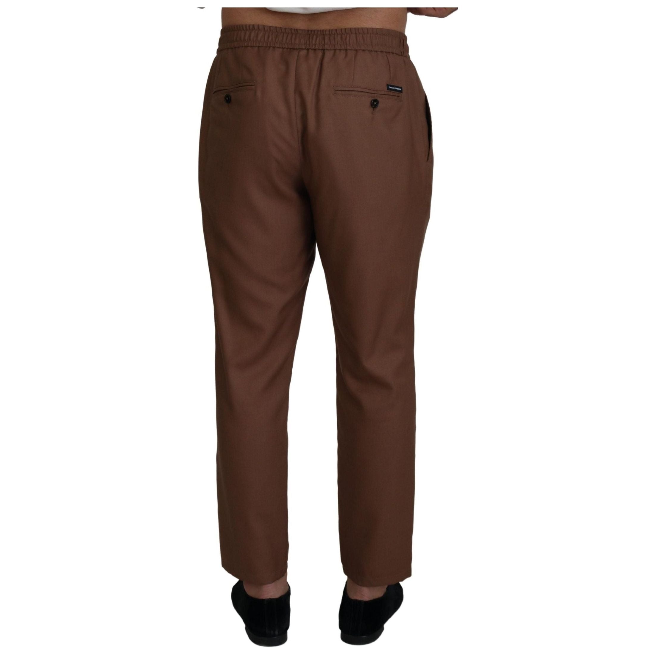 Chic Brown Cashmere-Silk Jogger Pants