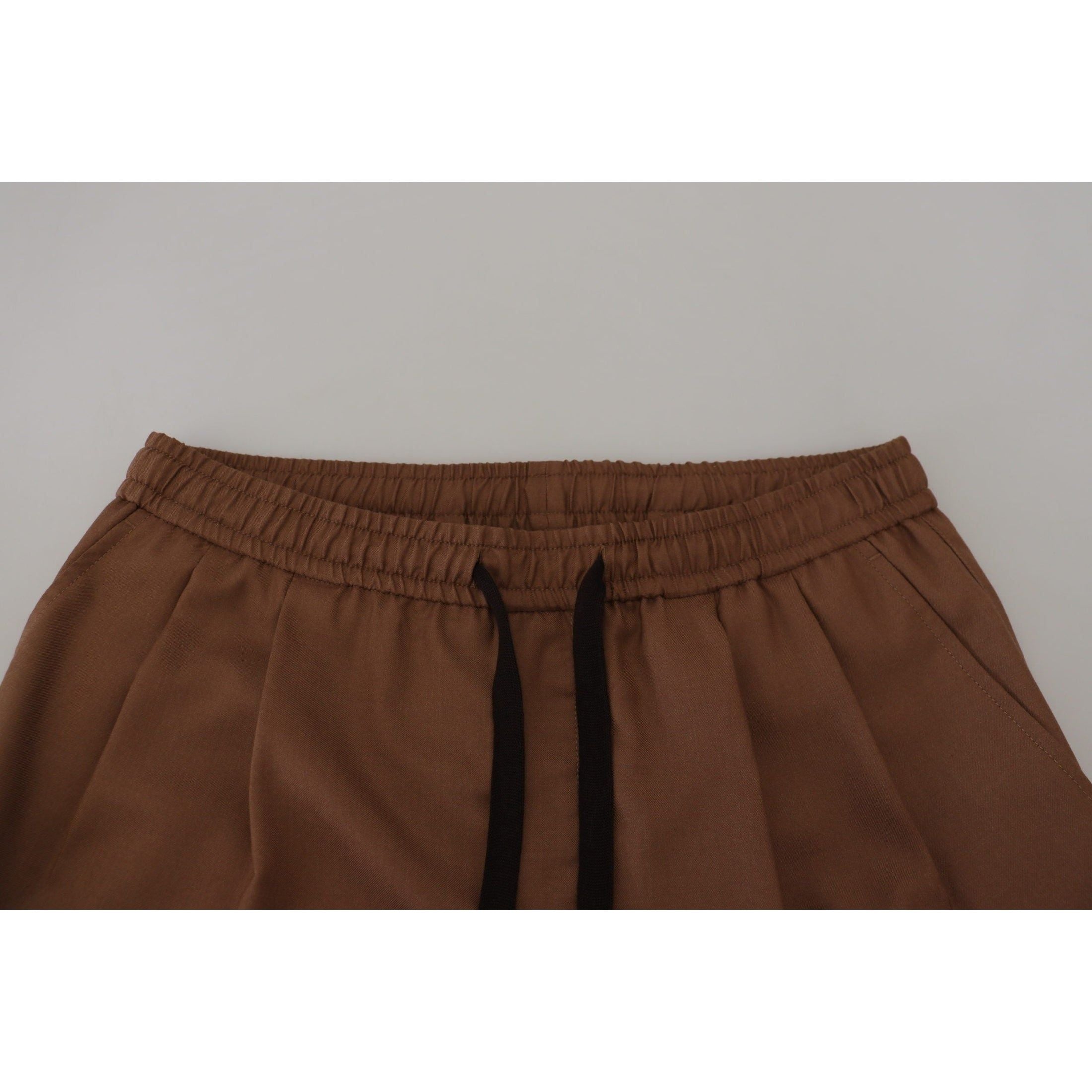 Chic Brown Cashmere-Silk Jogger Pants