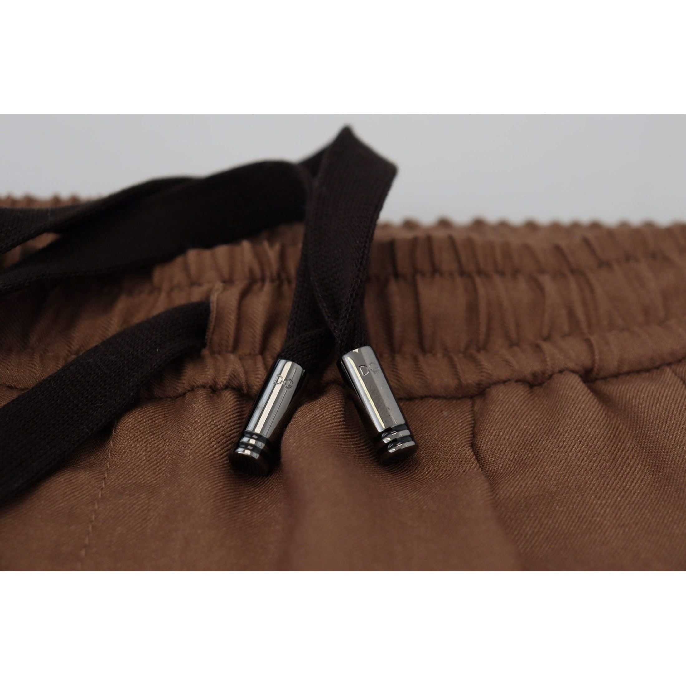 Chic Brown Cashmere-Silk Jogger Pants