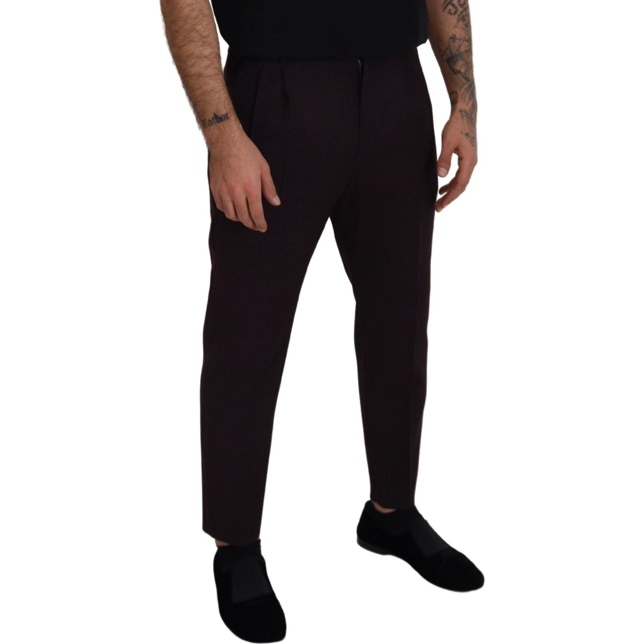 Elegant Brown Cotton Blend Trousers