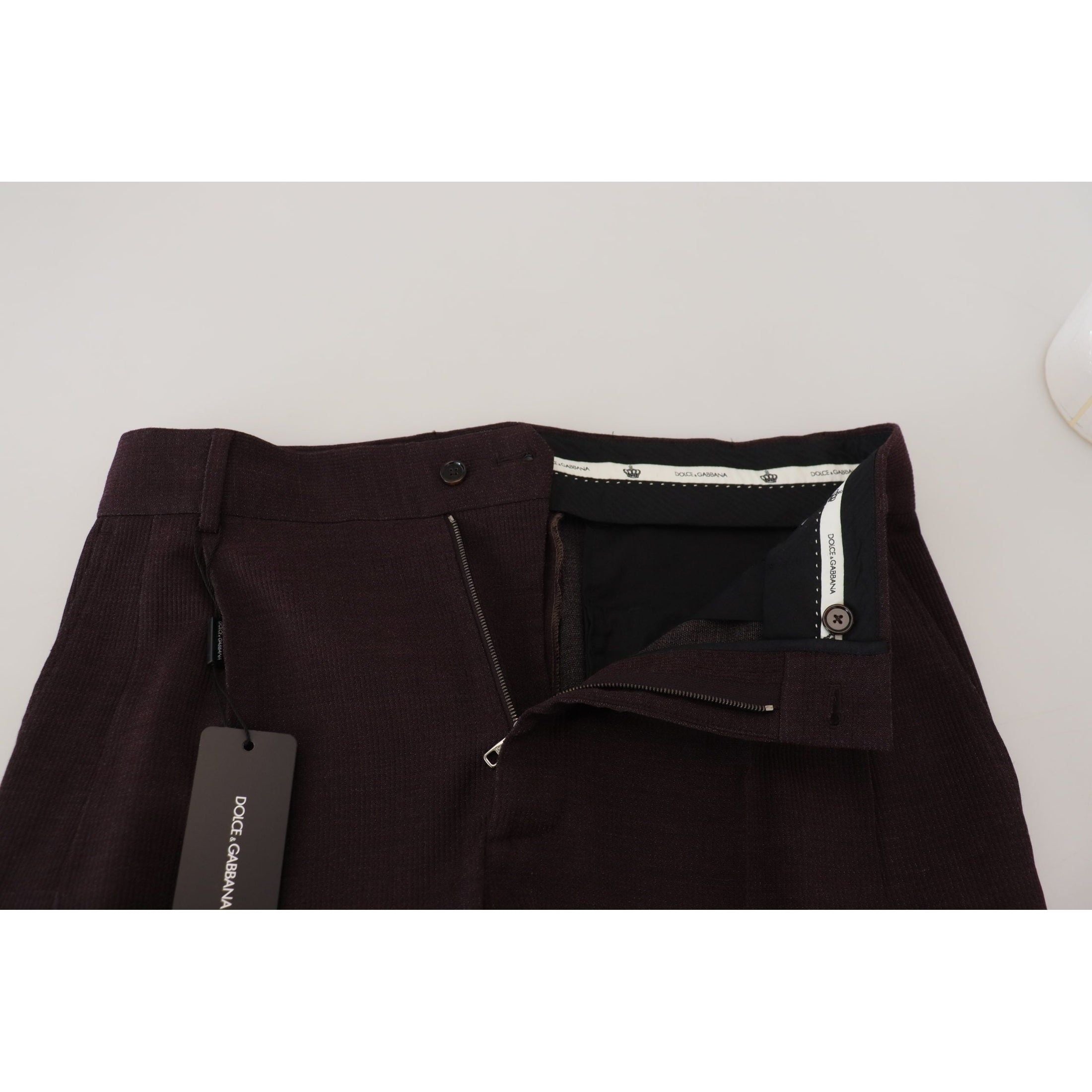 Elegant Brown Cotton Blend Trousers