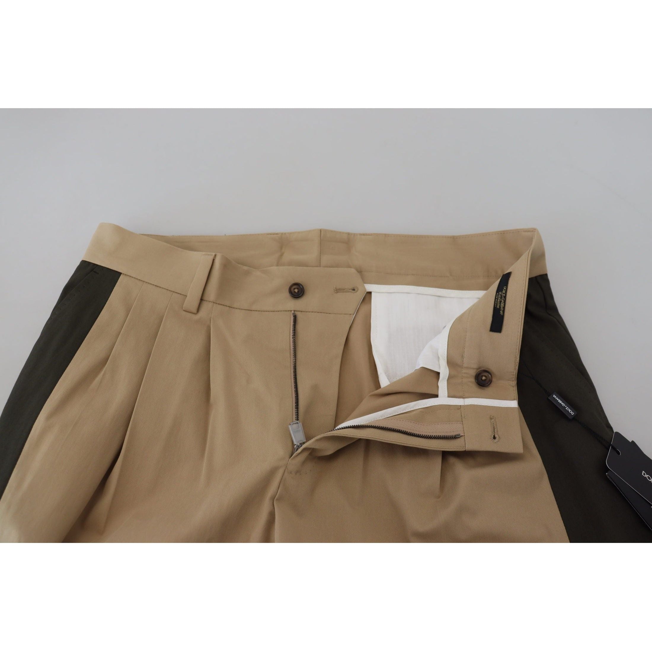 Elegant Bi-Color Cotton Stretch Pants