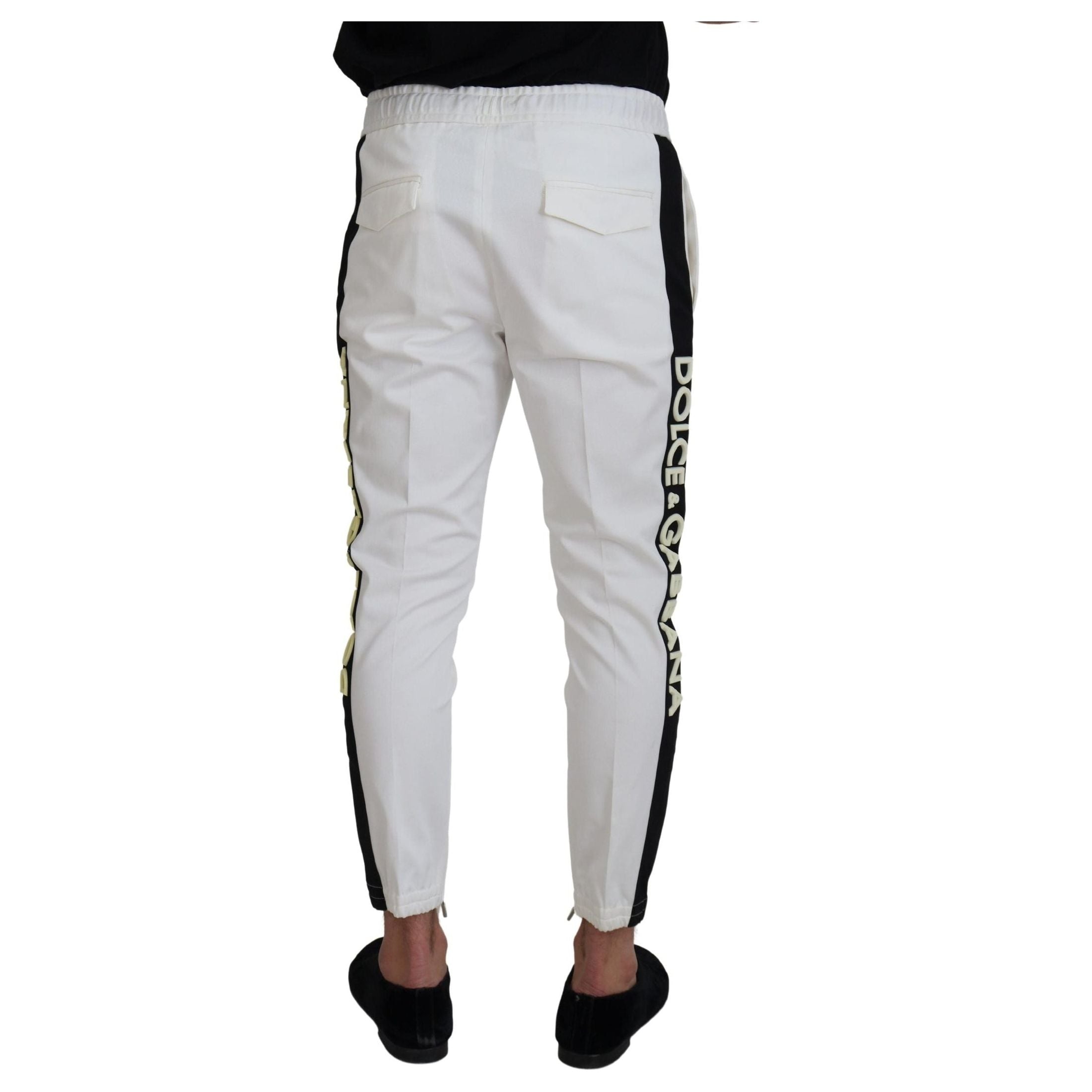 Elegant White Cotton Jogger Pants