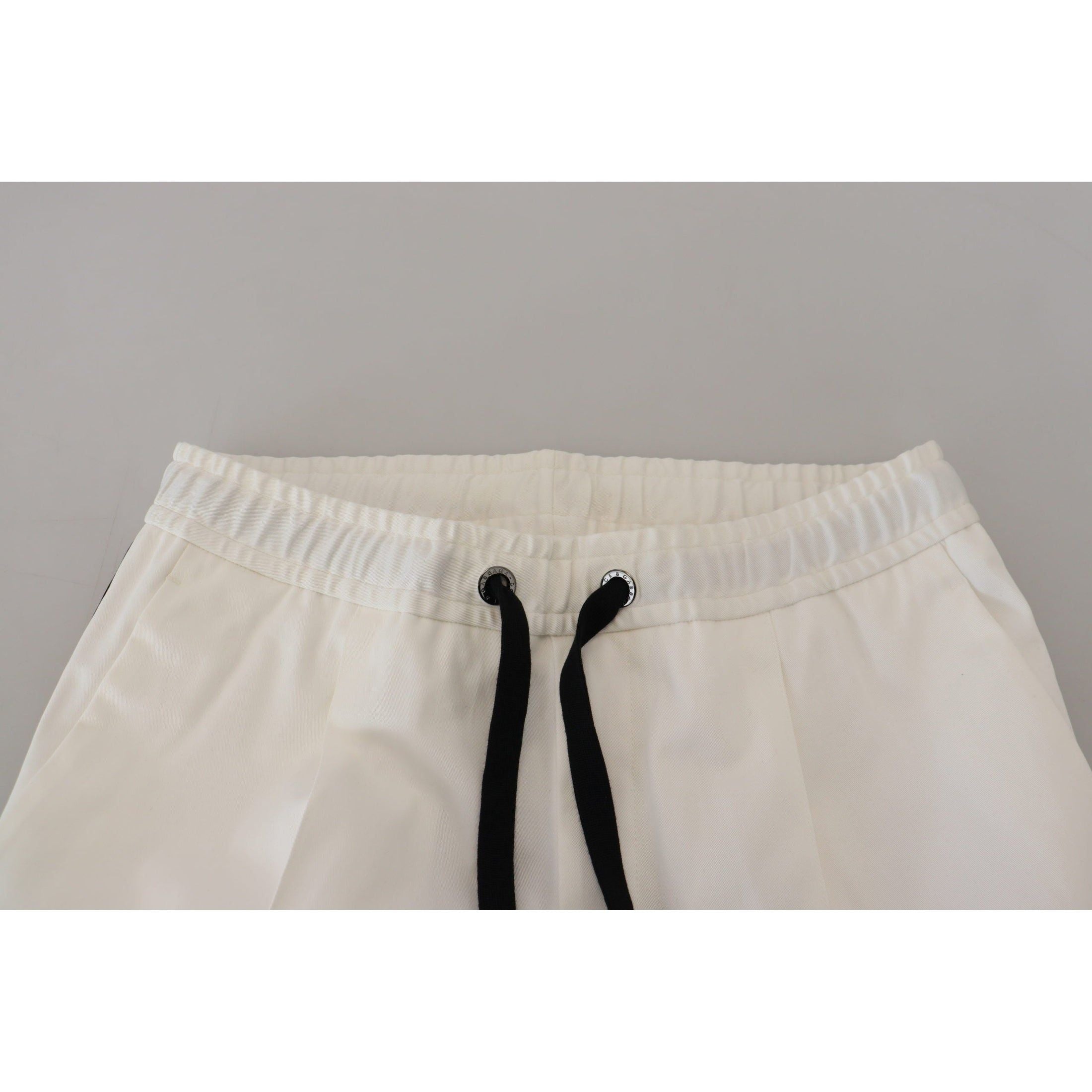 Elegant White Cotton Jogger Pants