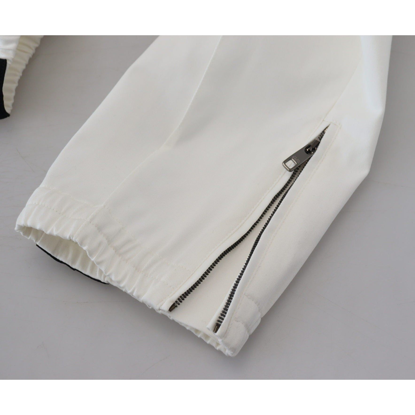 Elegant White Cotton Jogger Pants