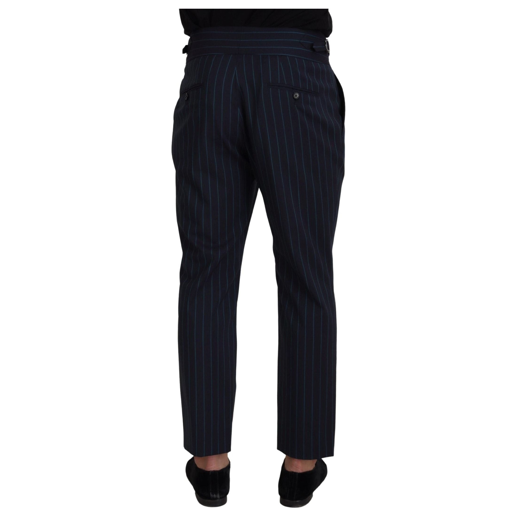 Elegant Stripe Virgin Wool Trousers