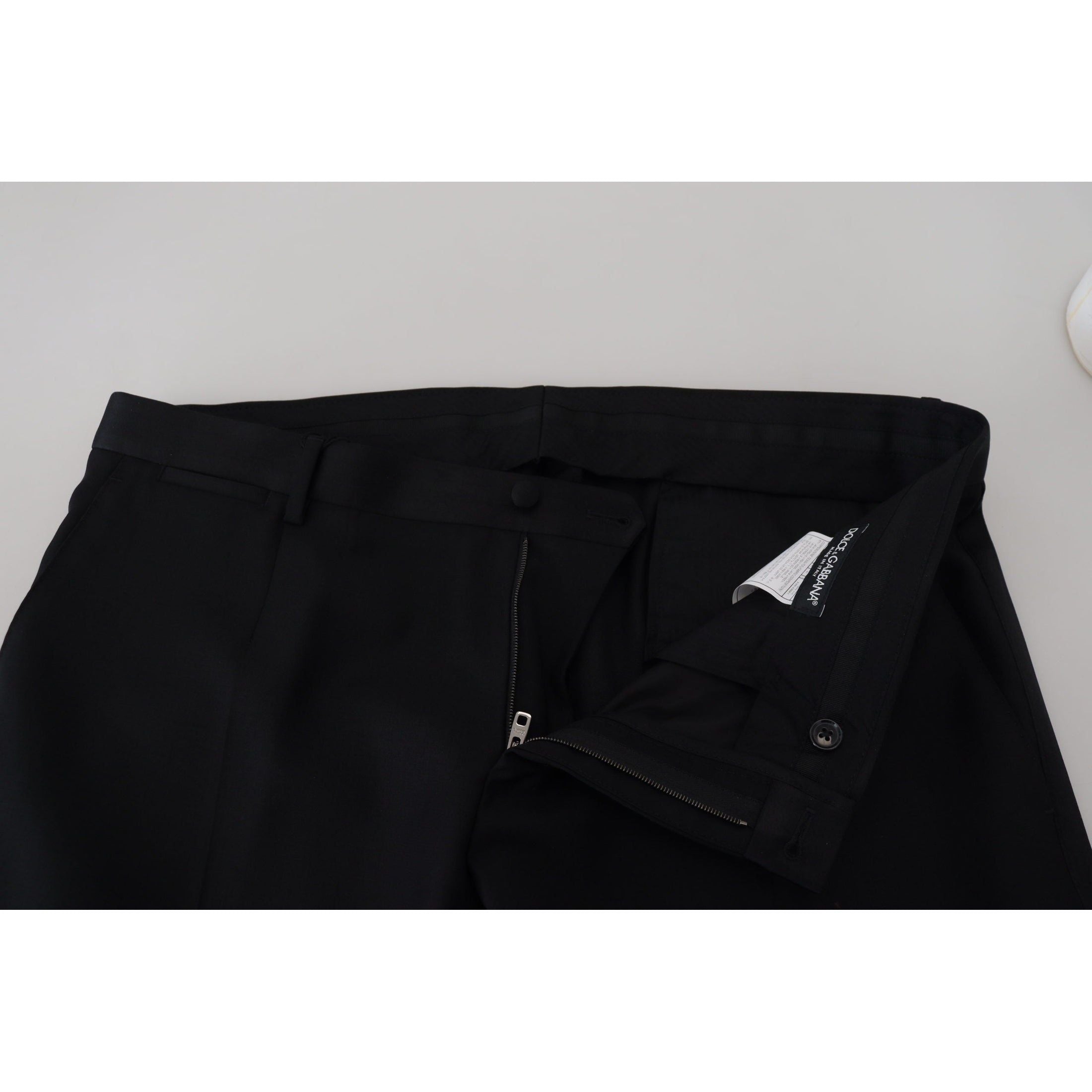 Elegant Black Virgin Wool Blend Trousers