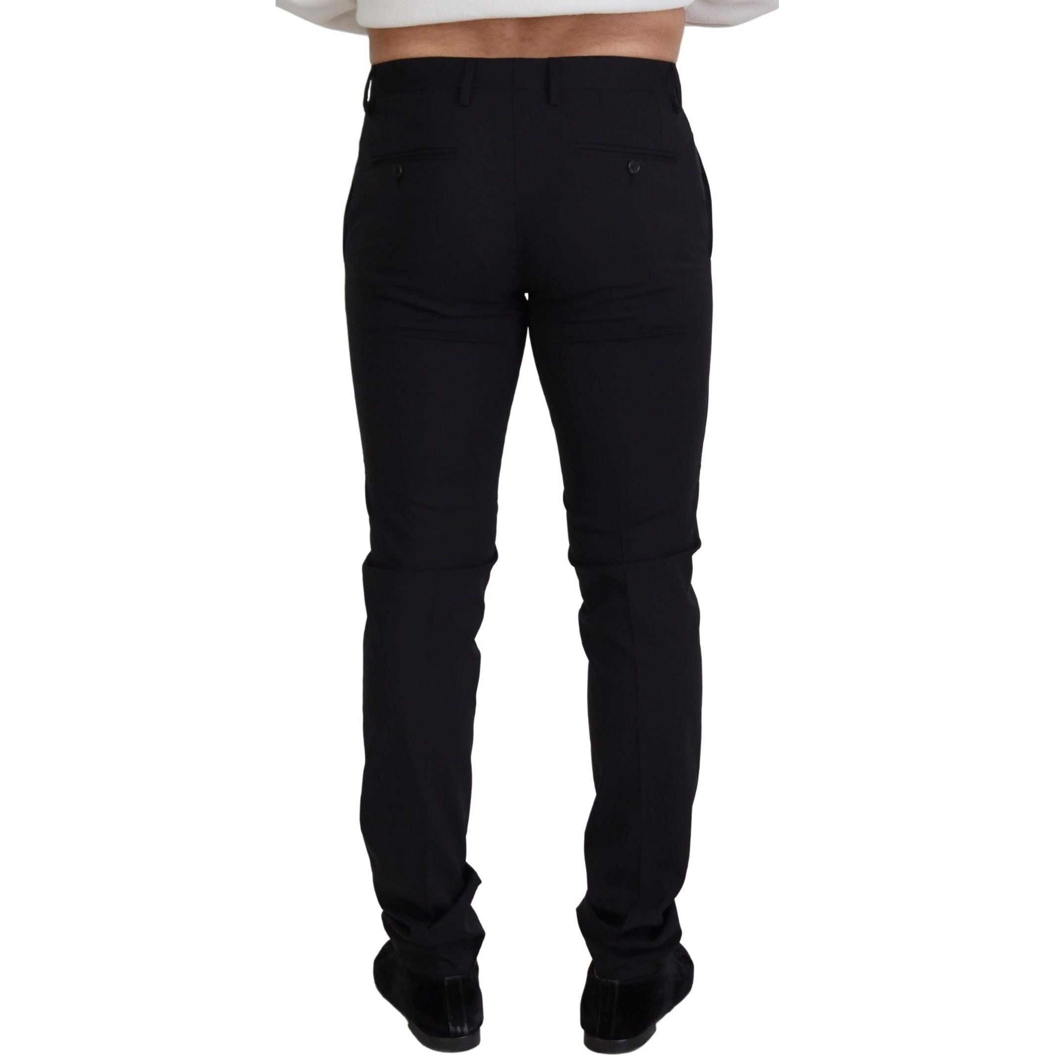 Elegant Black Wool Blend Trousers