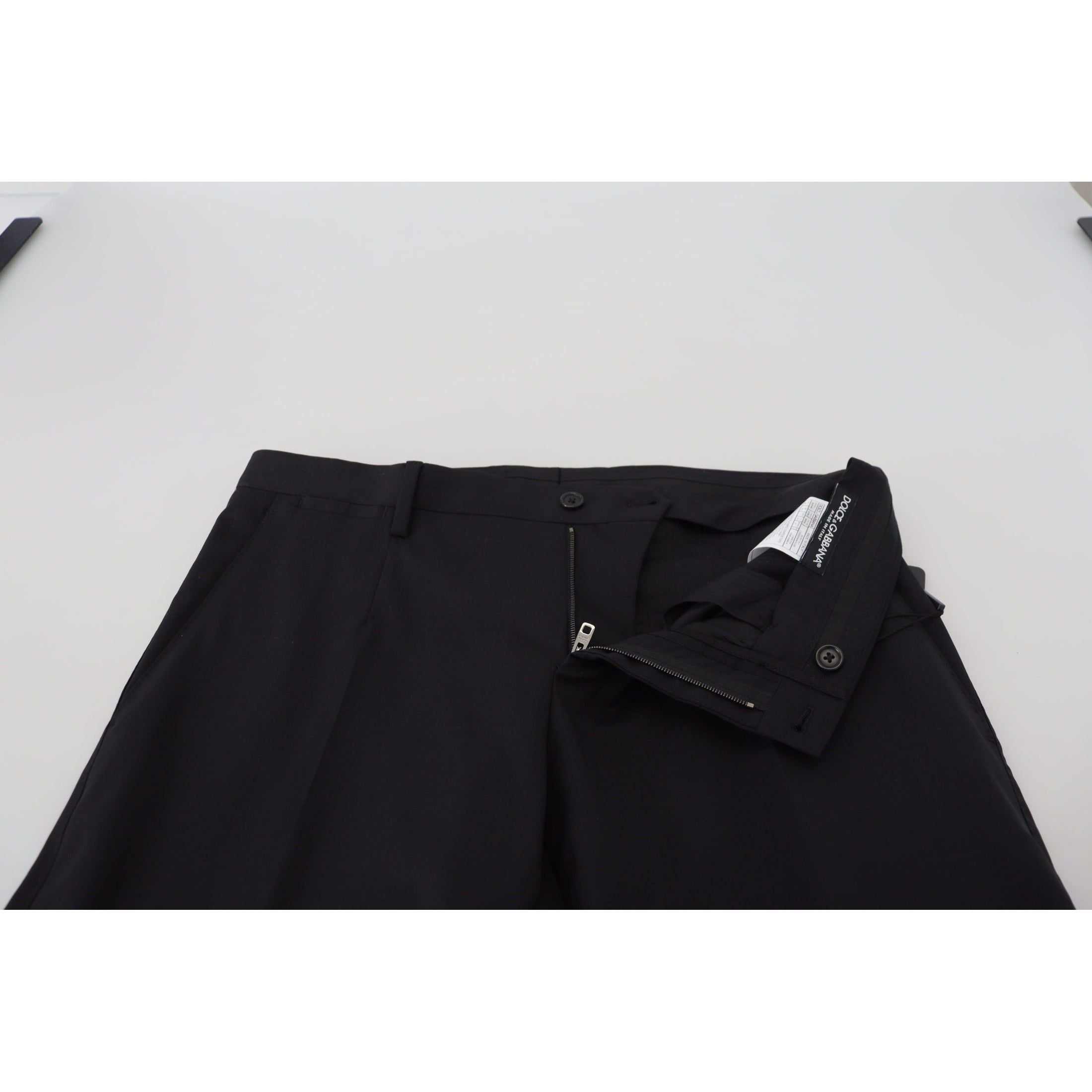 Elegant Black Wool Blend Trousers