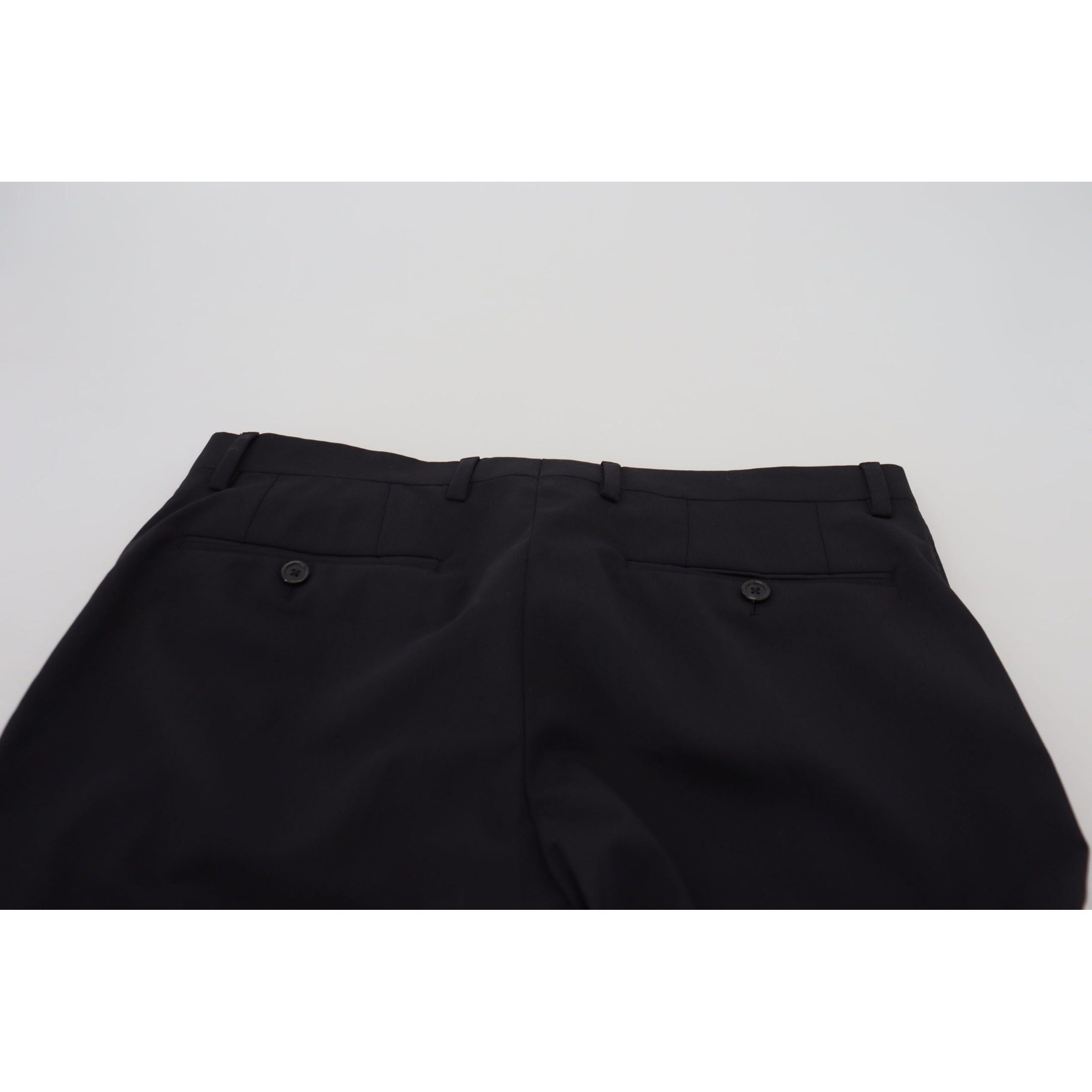 Elegant Black Wool Blend Trousers