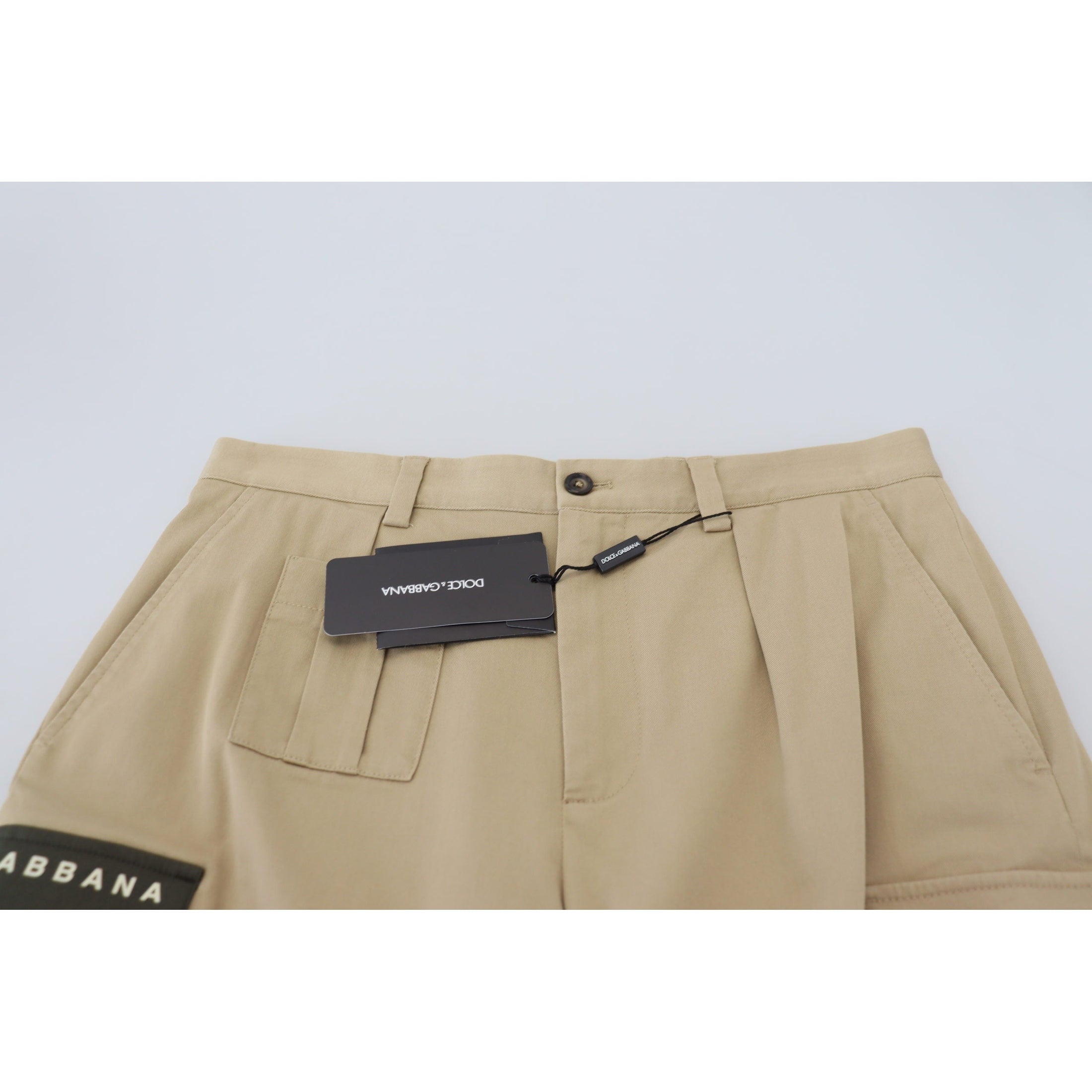 Elegant Beige Cotton Blend Designer Shorts