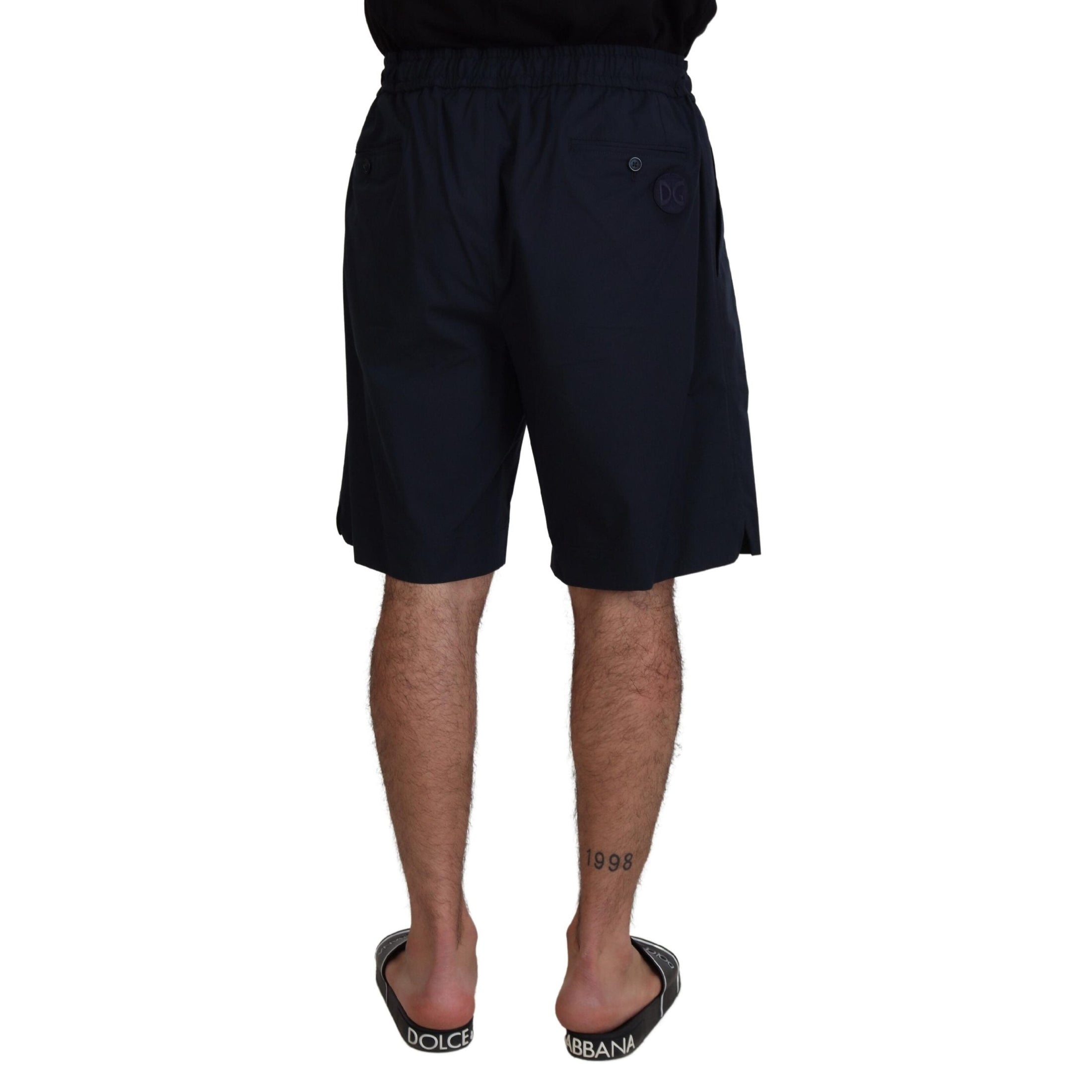 Elegant Blue Cotton Blend Shorts