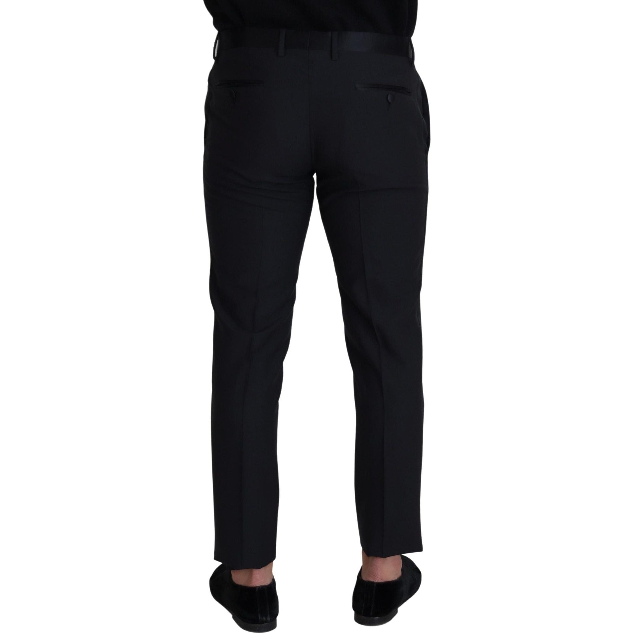 Elegant Black Wool Blend Trousers