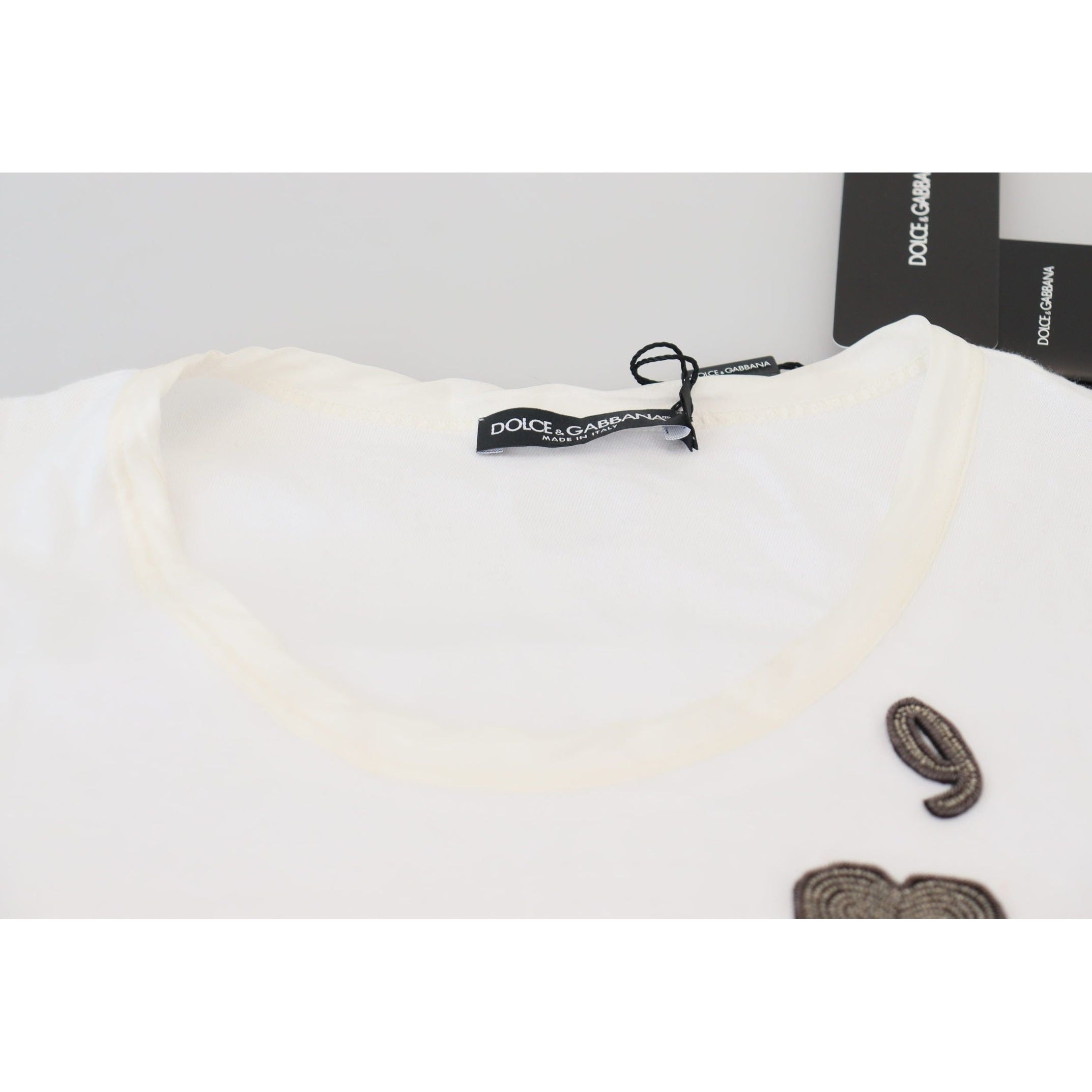 Elegant White Crewneck Cotton Silk Tee