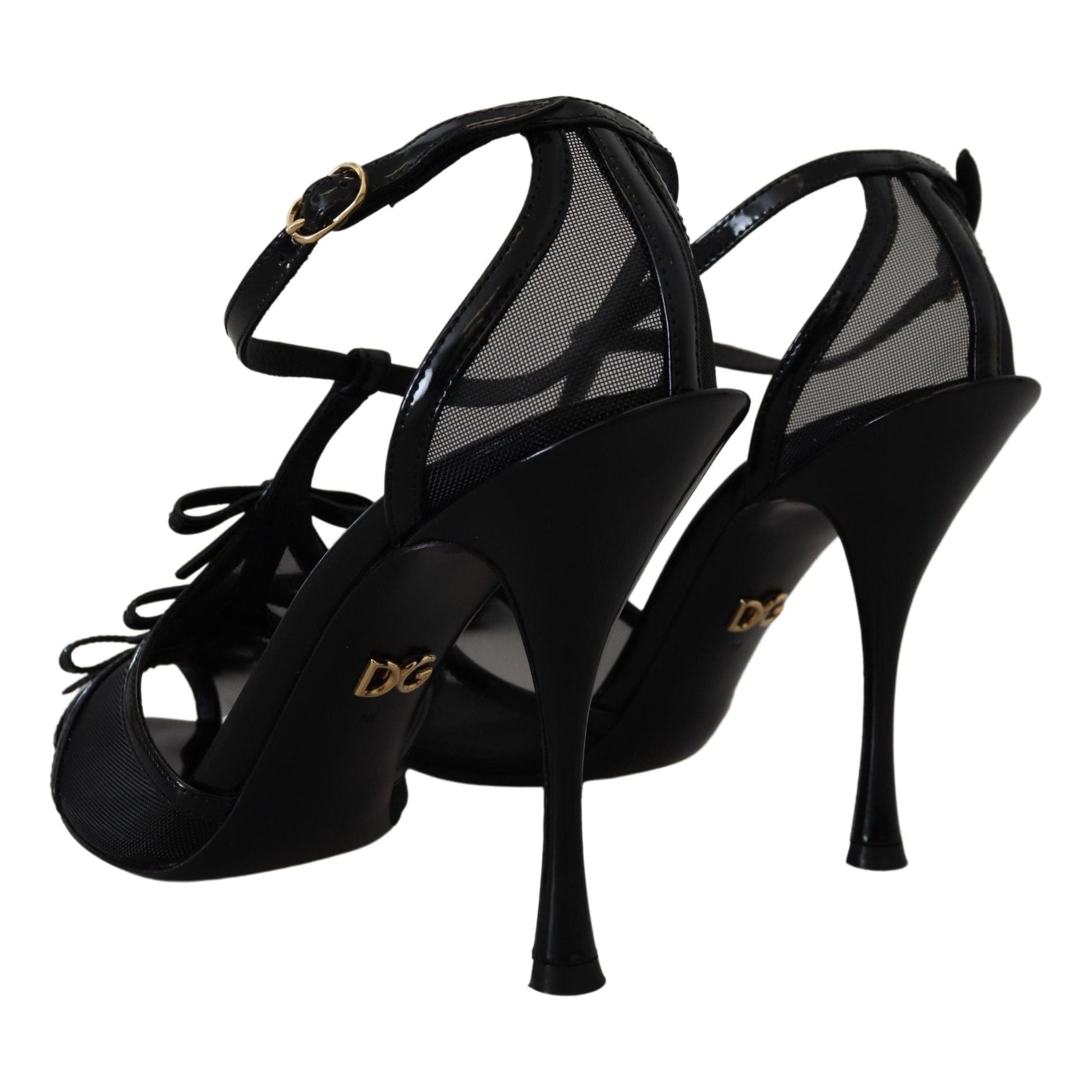 Elegant Black Stiletto Heeled Sandals