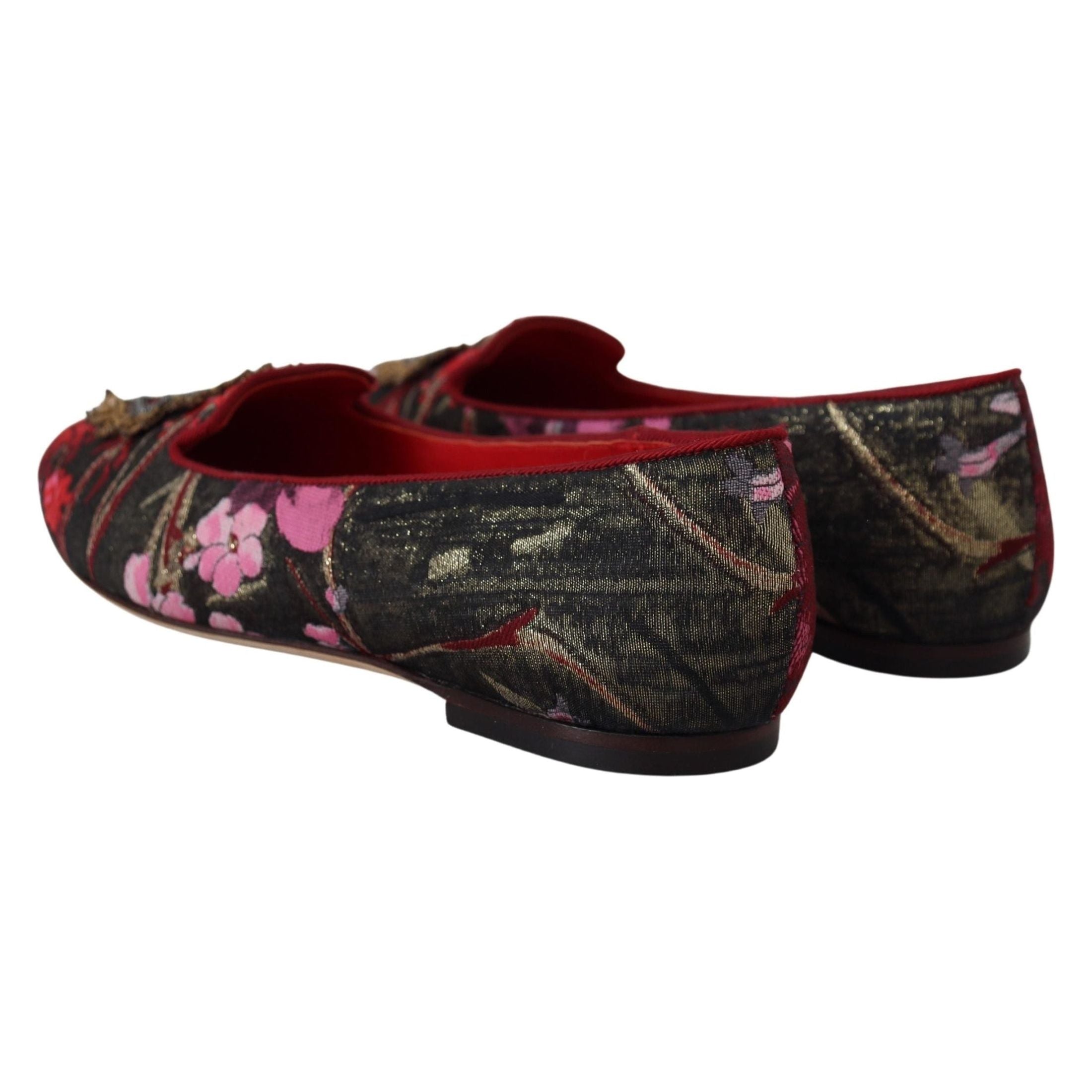 Multicolor Leather and Fabric Flats with Sacred Heart Patch