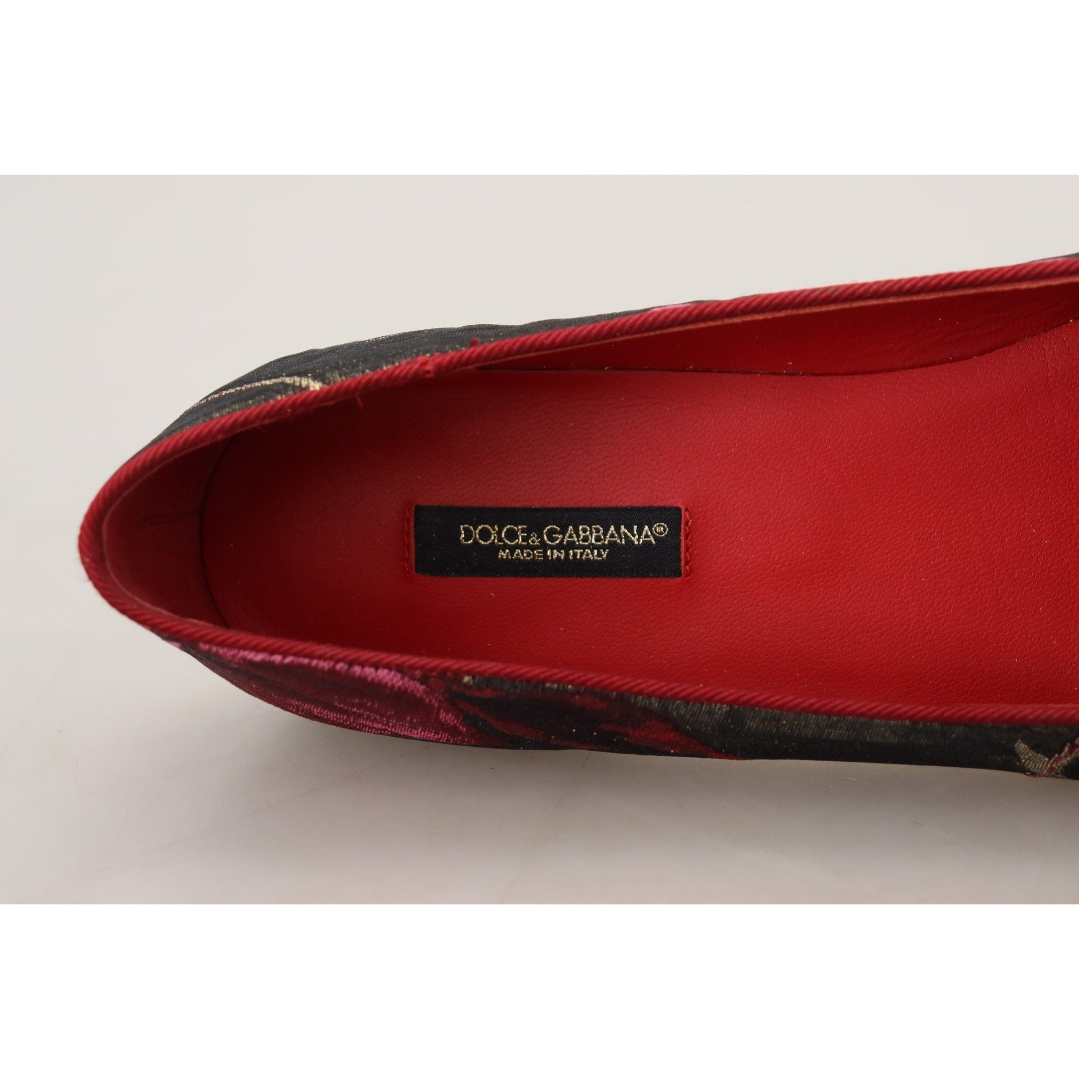 Multicolor Leather and Fabric Flats with Sacred Heart Patch