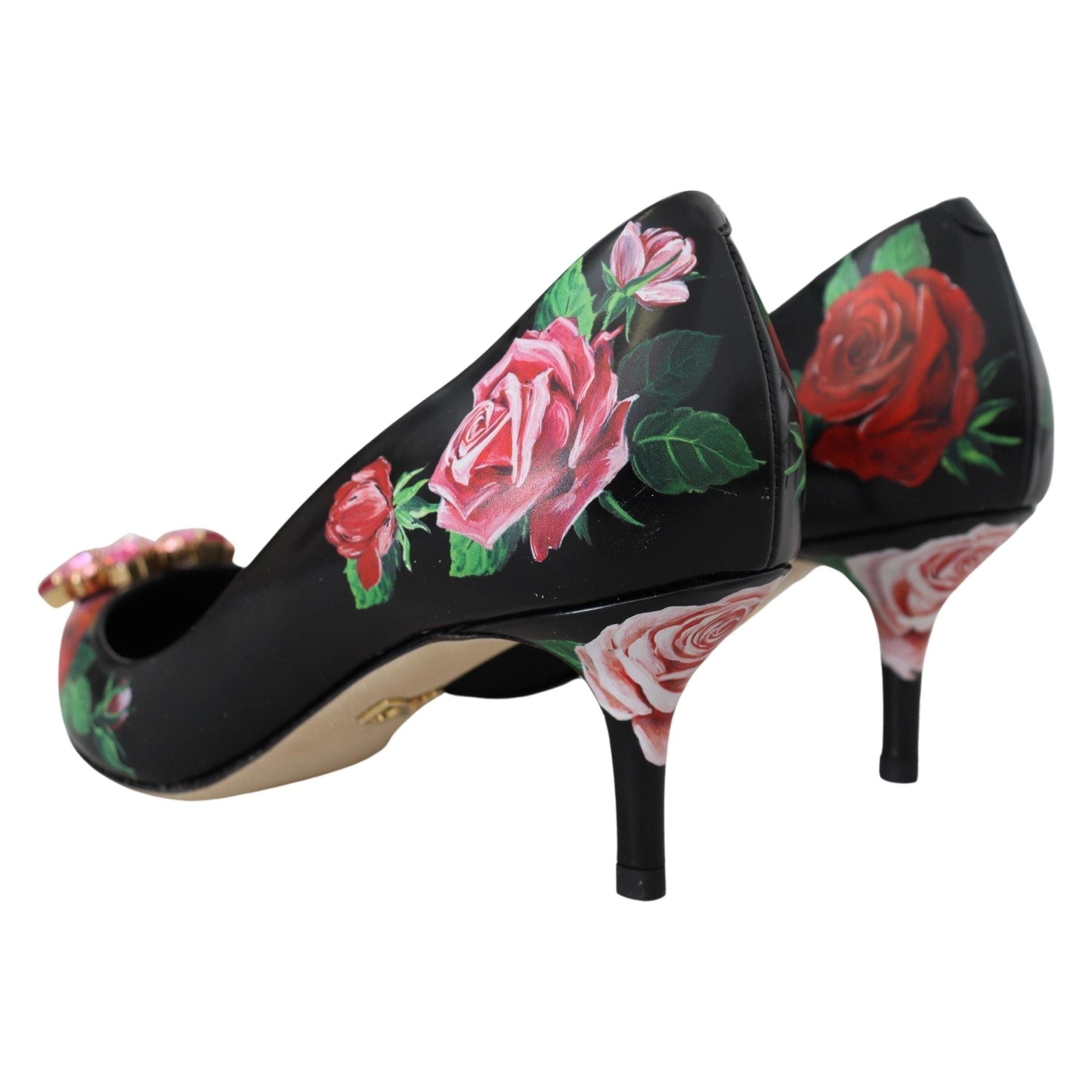 Elegant Floral Crystal Pumps