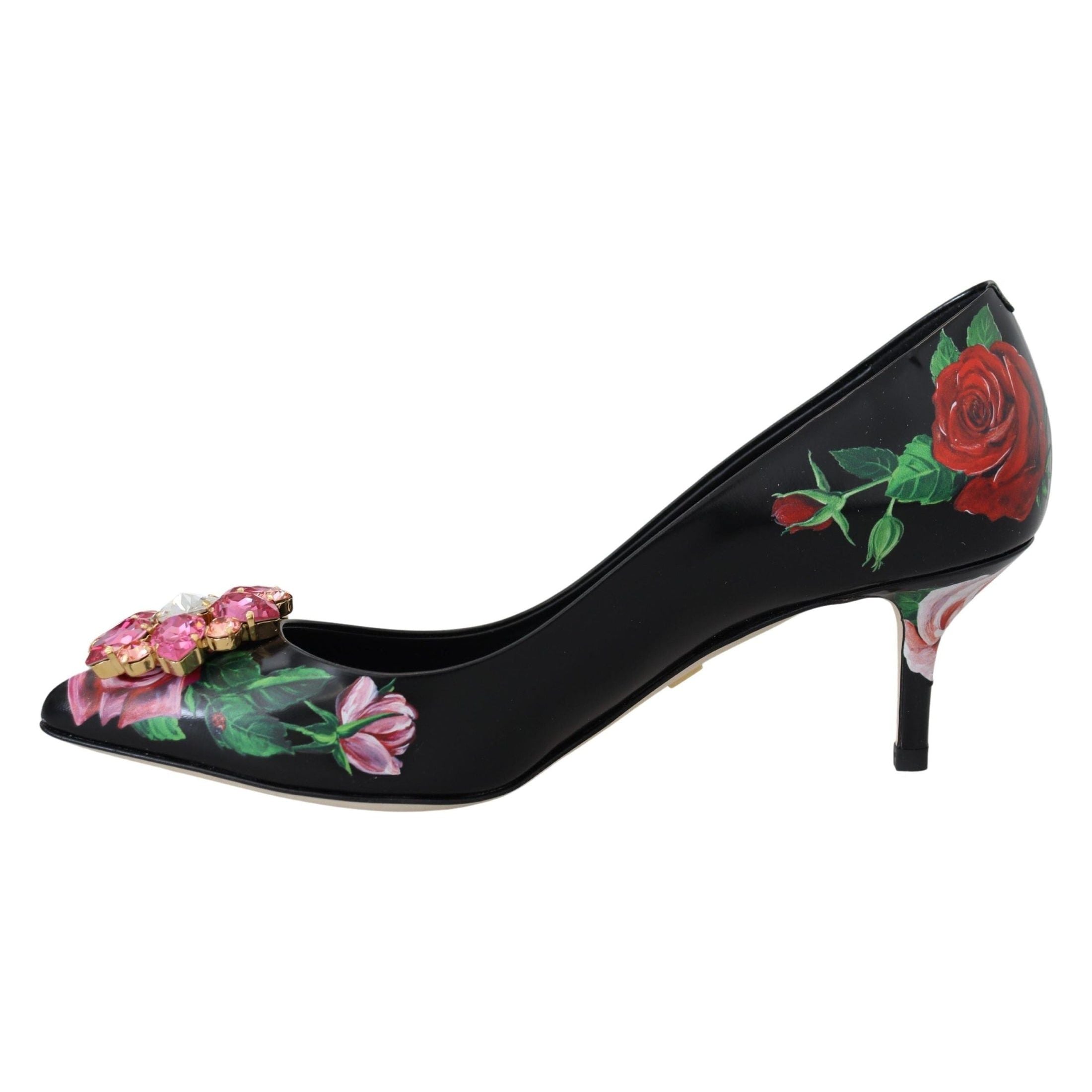 Elegant Floral Crystal Pumps